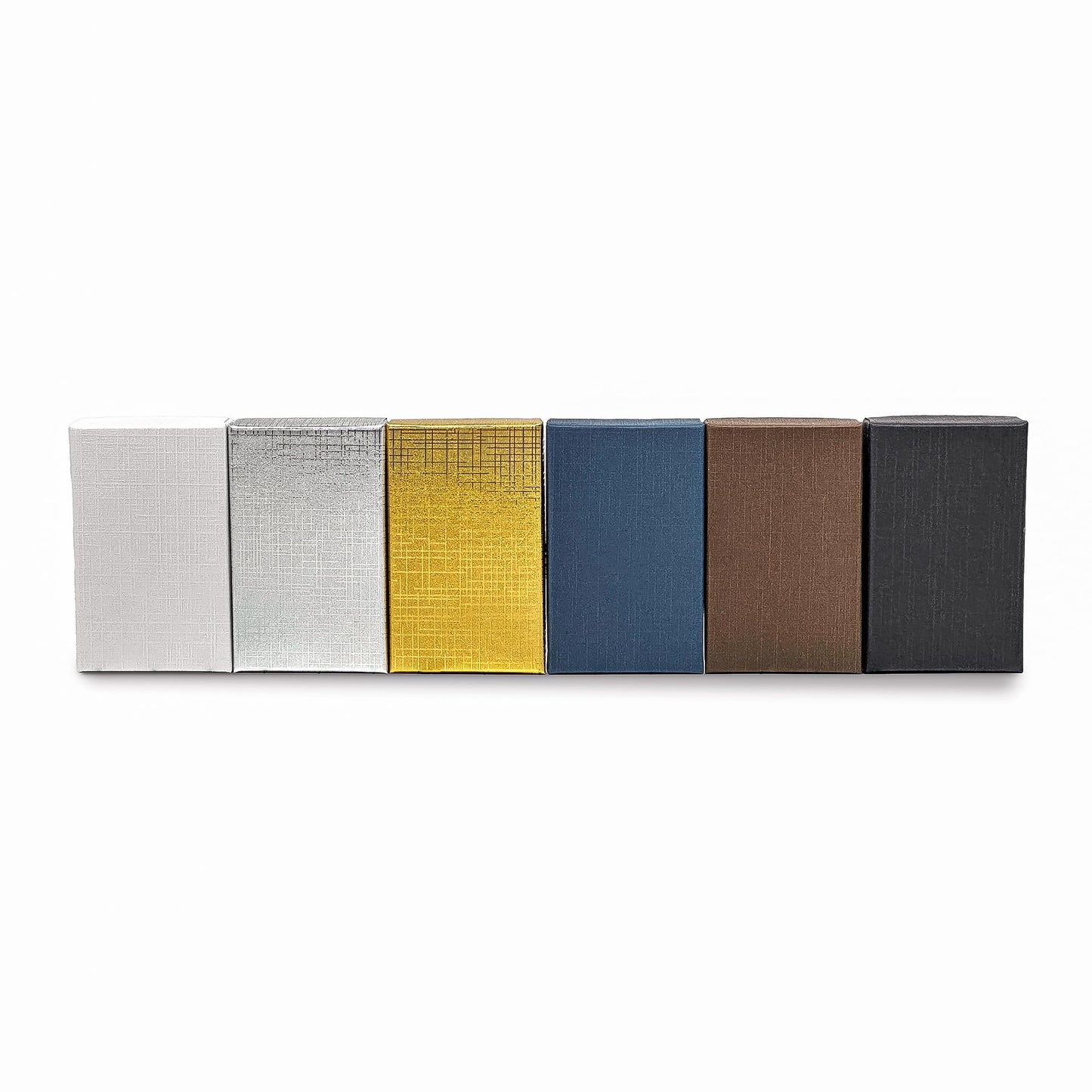 TheDisplayGuys - 25-Pack #53 Cardboard Linen Paper Jewelry Gift Boxes w. Cotton Padding - Gold (5.4" x 3.9" x 1.0")