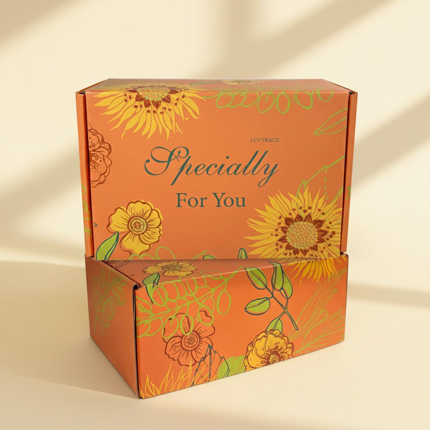 LUVTRACE Self Care Giftst for Women Spa Gift Baske Box with Blanket, Candle, Bath Salt & Tumbler — Birthday, Get Well Soon, Thinking of You, Christmas Gifts (Orange)
