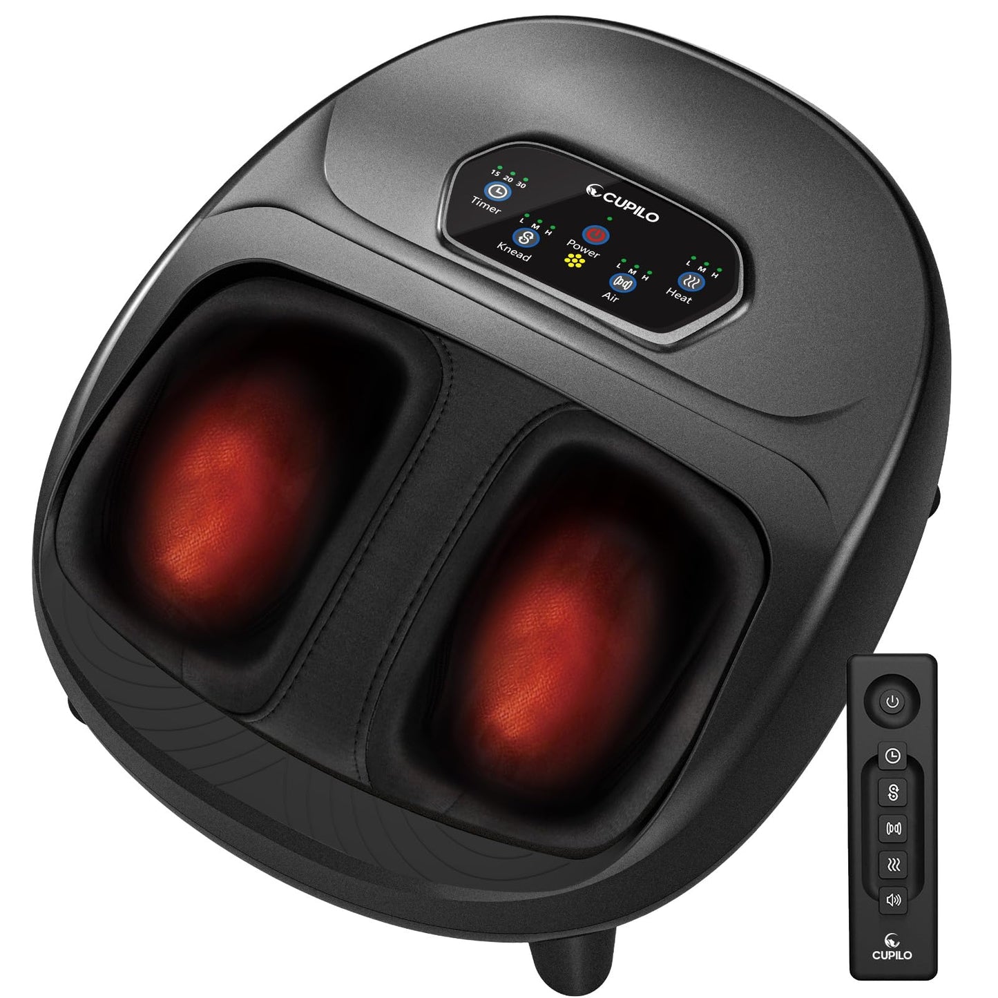 CuPiLo Foot Massager with Heat, FSA Eligible HSA Store Upgraded Full Foot Shiatsu Massage for Neuropathy, Remote Control Multi-Level Settings, Feet Massager for Plantar Fasciitis, Mothers Day Gifts