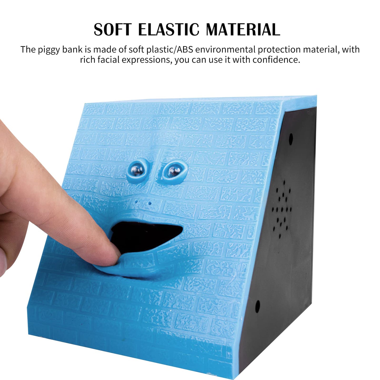 Coin Eating Saving Bank, Face Coin Bank Battery Operated Novelty Monkey Money Saving Box Piggy Bank for 3 Years+ Kids Boys Girls Adults Christmas Birthday New Year's Day Gift