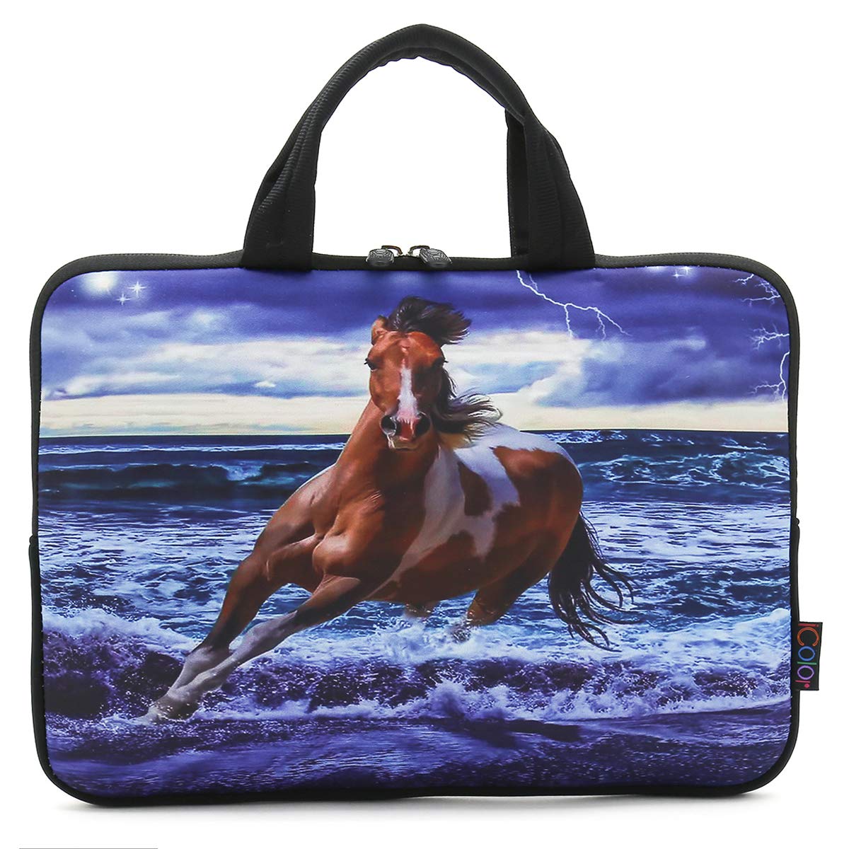 iColor 11 11.6 12 12.1 12.5 inch Laptop Carrying Bag Chromebook Case Notebook Ultrabook Bag Tablet Travel Cover Neoprene Sleeve for Apple MacBook Air Samsung Google Acer HP DELL Lenovo Asus Horse