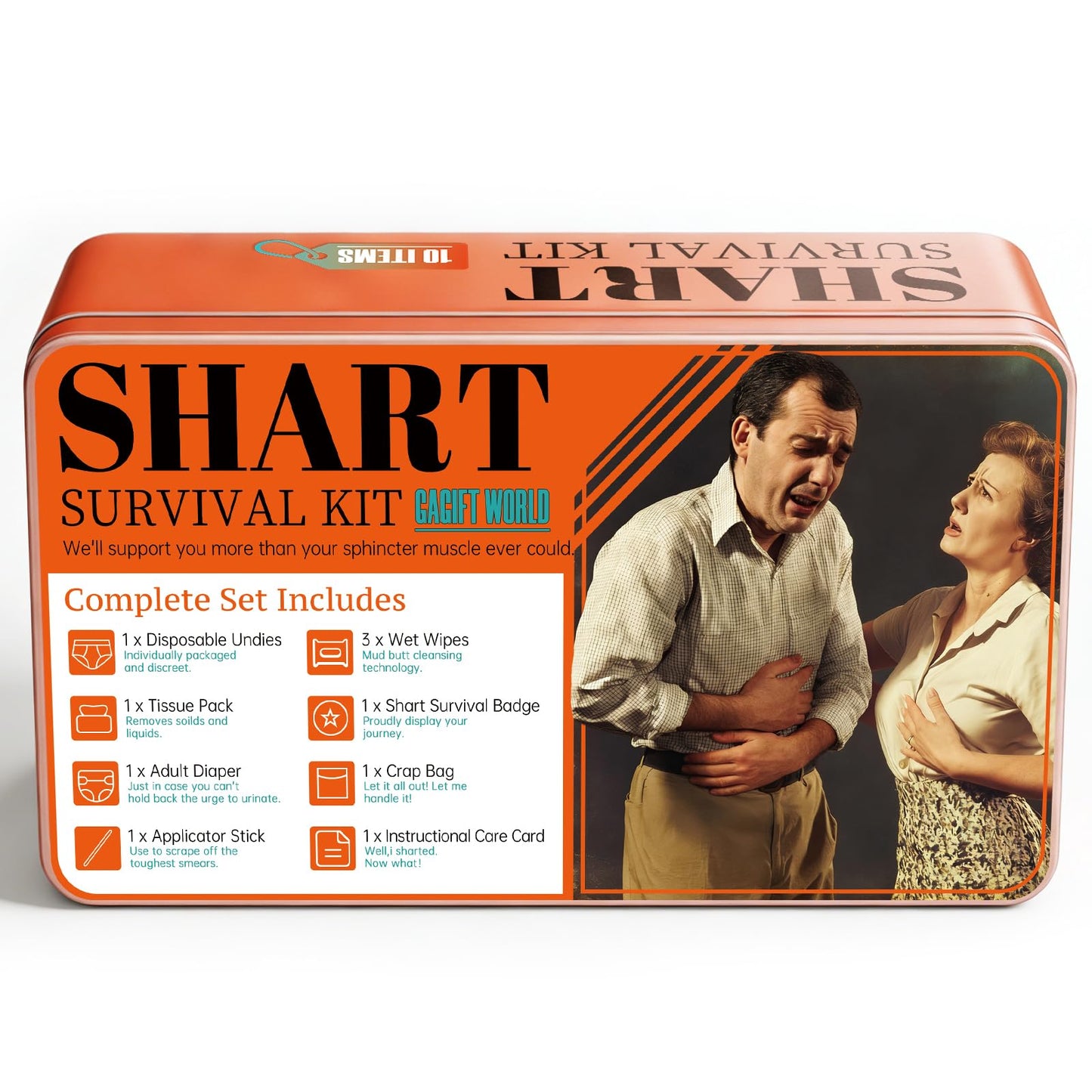 GAGIFT WORLD Sharting Survival Kit, Emergency Shart Kit Funny White Elephant Gifts Exchange Ideas for April Fools' Day Novelty Prank Gag Gift for Adults Christmas Birthday Gifts for Men and Women