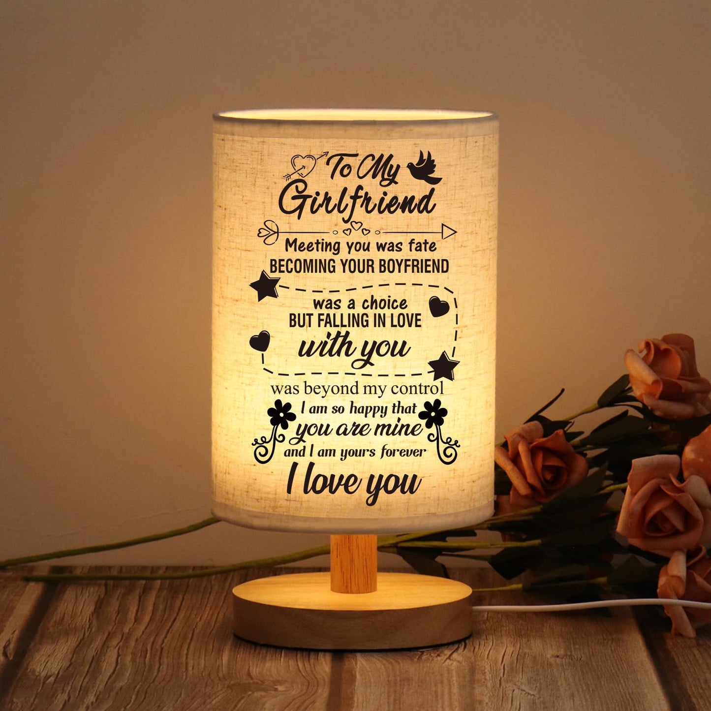 WSYEAR Romantic Gifts for Girlfriend Mothers Day Gifts, Night Light Lamp, Girlfriends Birthday Gifts for Her from Boyfriends