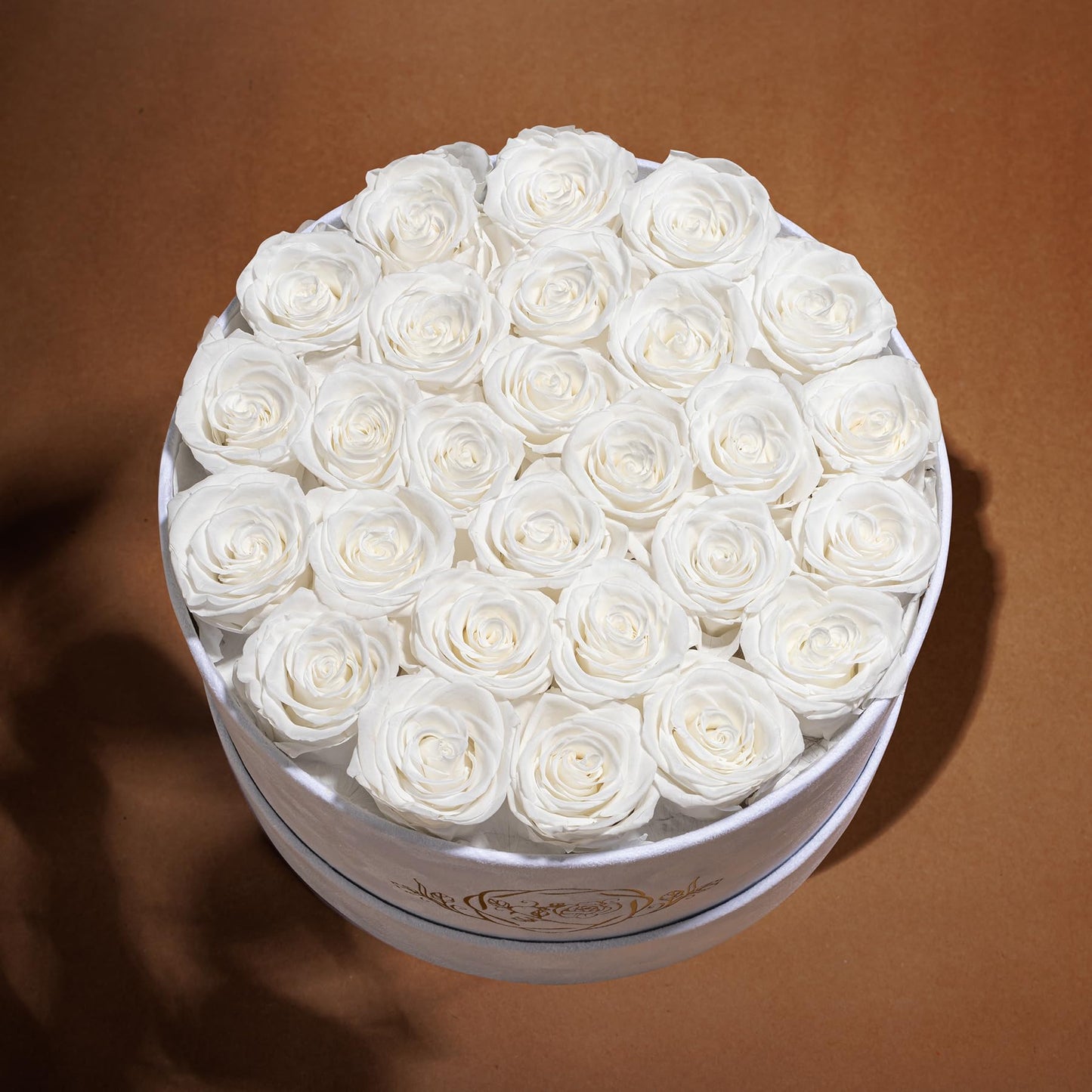 Prifroti 27 Flowers in a Luxury Suede Box, Birthday Gifts for Women, Preserved Flowers, Mothers Day Roses Gift for Mom, White