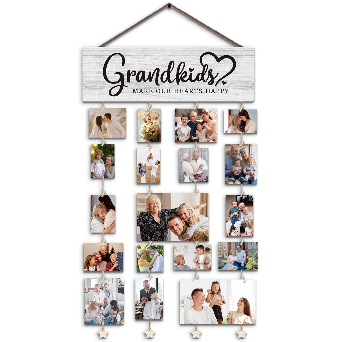 SJDFCSA Gifts for Grandparents, Grandkids Picture Frames Gifts for Grandma Nana Grandmother from Granddaughter Grandson, Grandkids Make our Hearts Happy Photo Collage Frame for Wall Decor