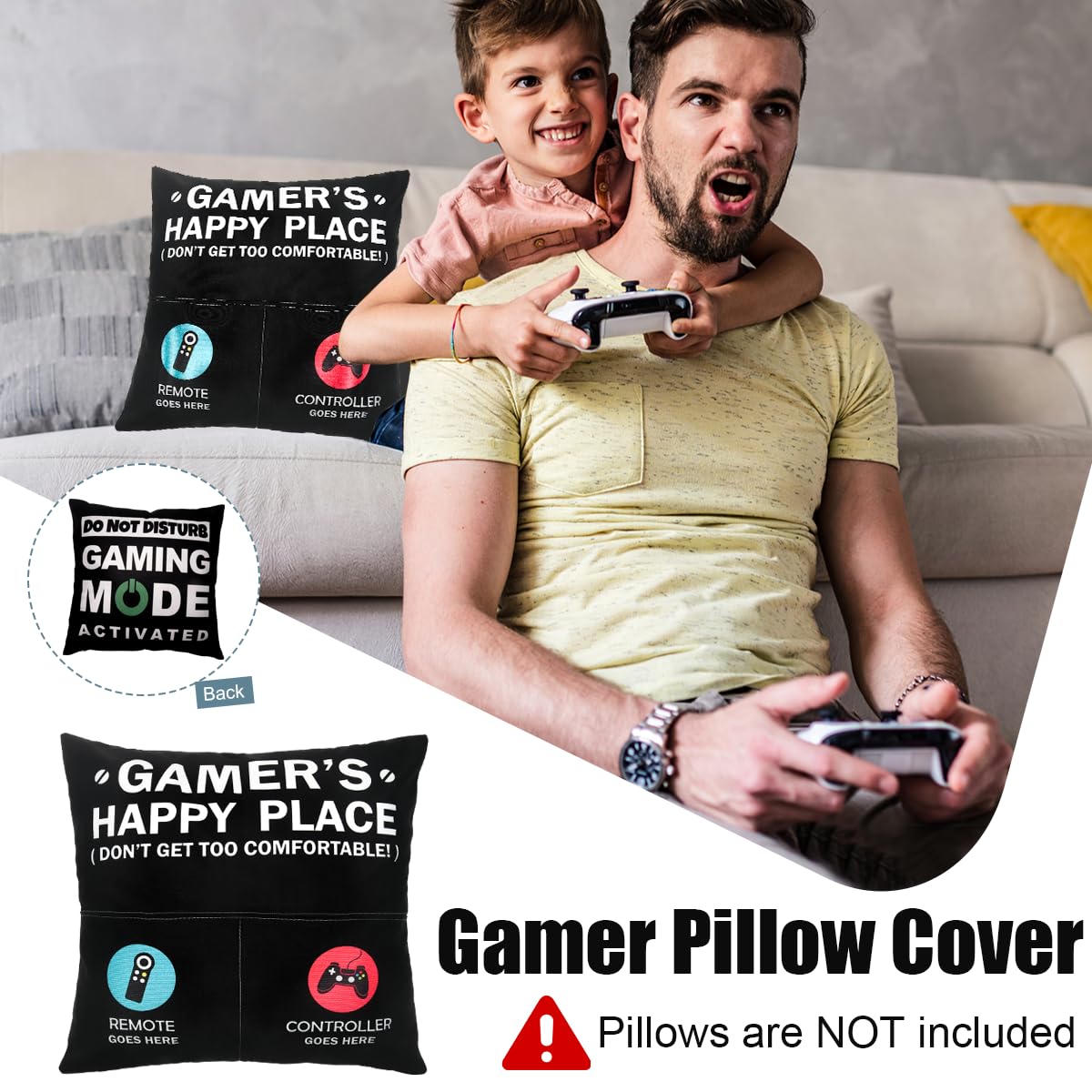 Easter Basket Stuffers Essentials Gamer Gifts for Men Boyfriend Teenage Boy Birthday Gifts Box Year Old Kids Son Game Room Decor Christmas Gaming Gift for Him Man Video Game Lover Gamer Tumbler+Pillow