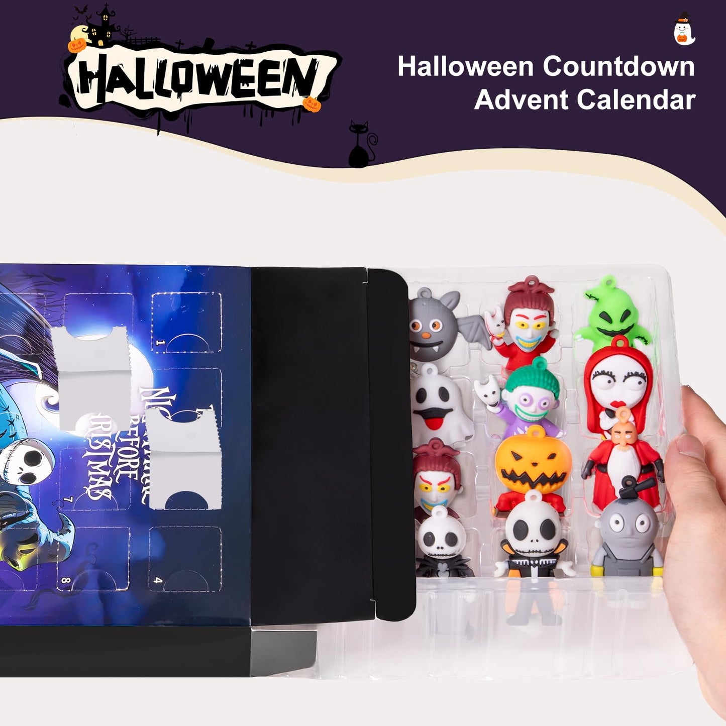 Nightmare Advent Calendar,Advent Calendar 2026,with 24 Collectible for Kids Adult Boys Girls,Halloween Countdown Calendar Boo Basket Stuffers Trick or Treat