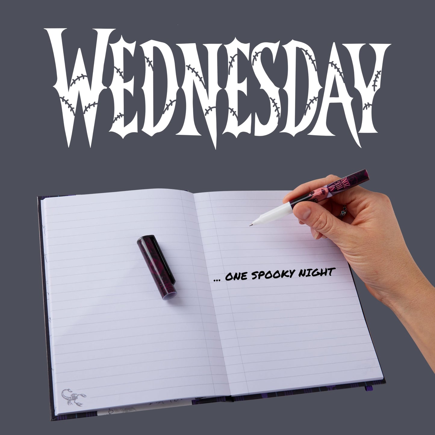 Wednesday A5 Notebook and Ballpoint Pen Set for Girls Teens Journal School Supplies Lined Notepad Cute Stationery Set Writing Kit Gifts for Girls