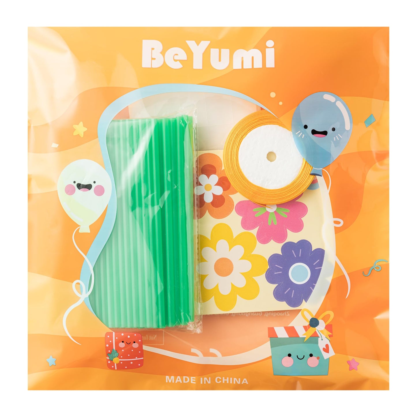 BeYumi Flower Bouquet Craft Kit - 48Pcs Mother's Day Flower Bouquet Craft for Kids Make Your Own Bunch of Flowers Teacher Appreciation Week DIY Thankful Gift Set School Classroom Home Fun Activities