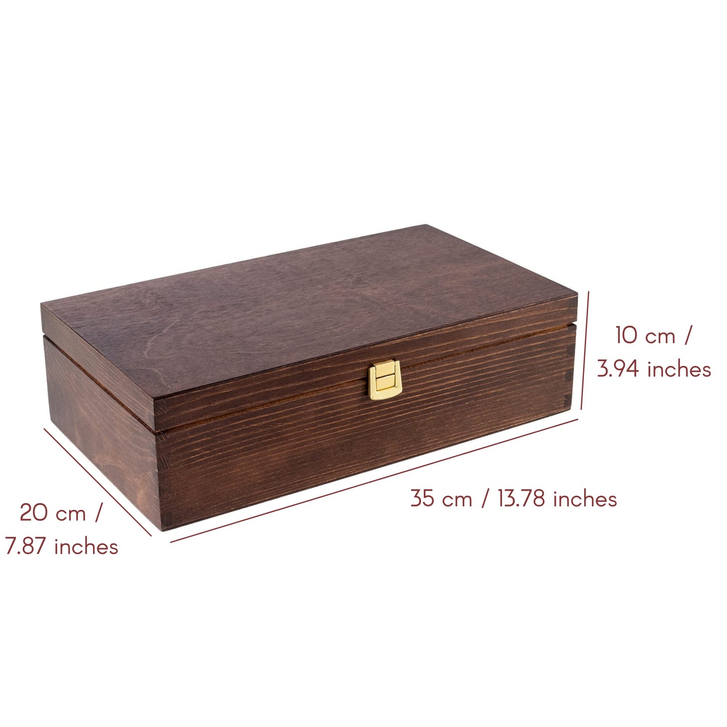 Creative Deco Brown Wine Wooden Box Gift Storage | 2 Bottles | 13.77 x 7.87 x 3.93 in (+/- 0.5in) | Wood Holder Lacquer |Box for Christmas, Birthday, Wedding, Valentine’s Day, Anniversary