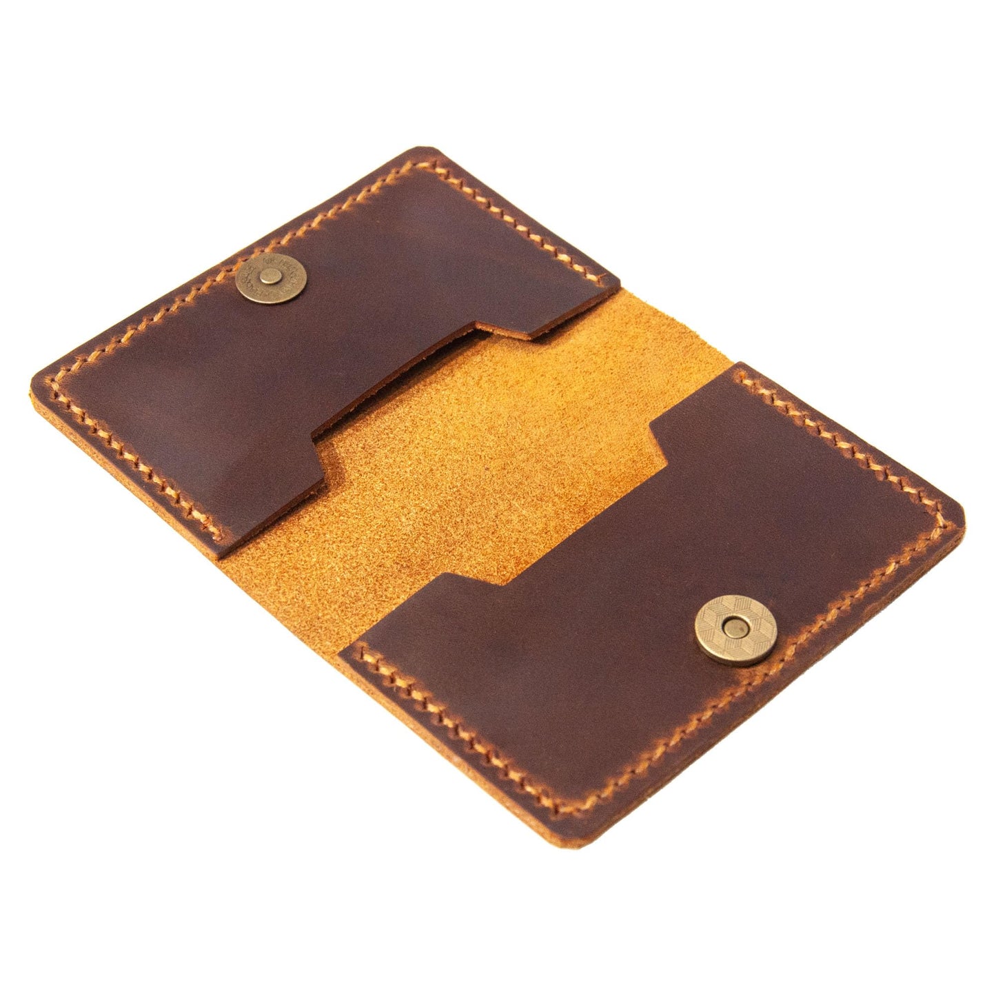 Leather Card Holder, Origami Wallet, Coin Purse Case, Credit Card Wallet, Credit Card Holder, Magnet button wallet Christmas gifts (Brown)