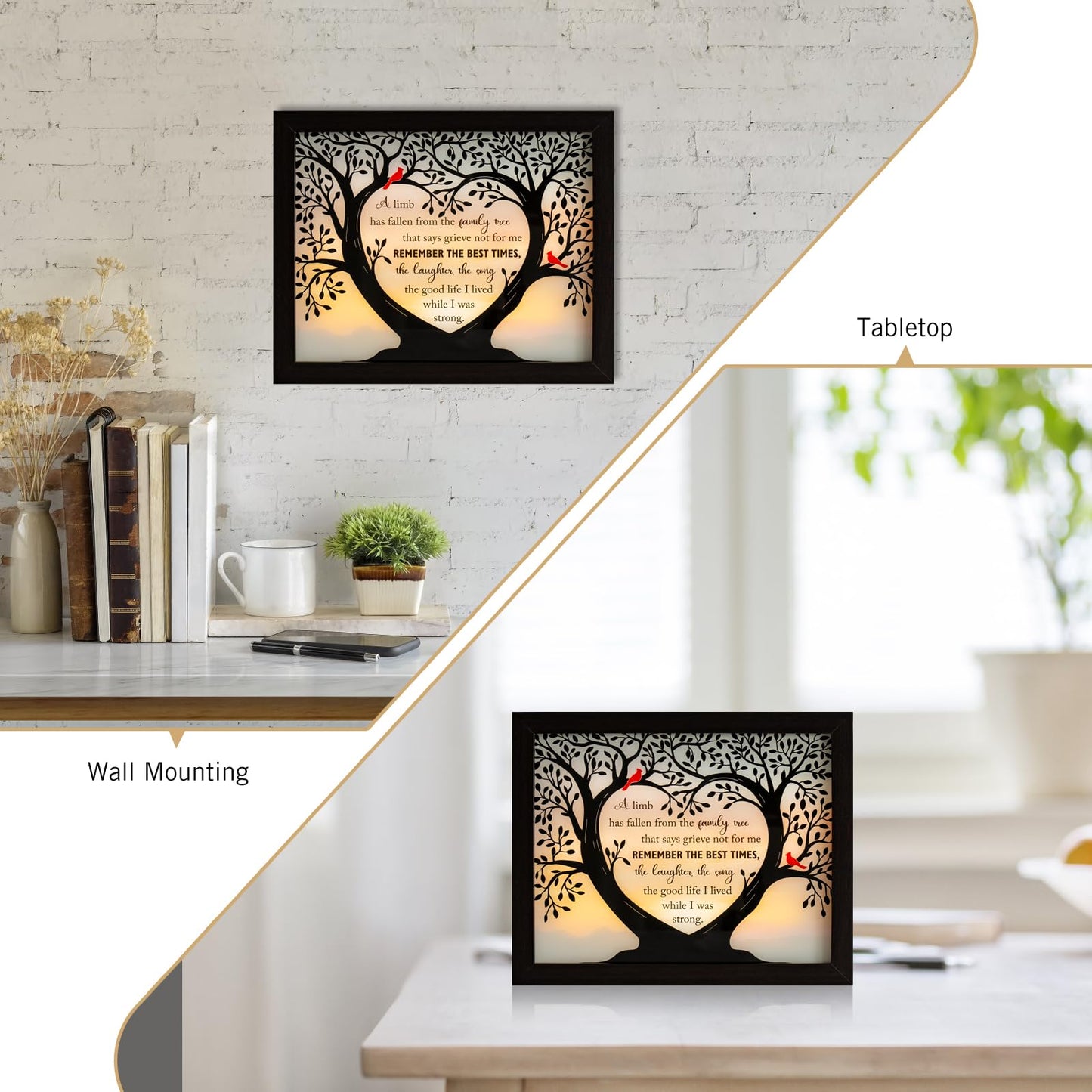 HN HAIINAA Sympathy Gift LED Memorial Shadow Box Memorial Gifts for Loss of Loved One Mother Mom Dad Father, in Memory of Loved One Gifts
