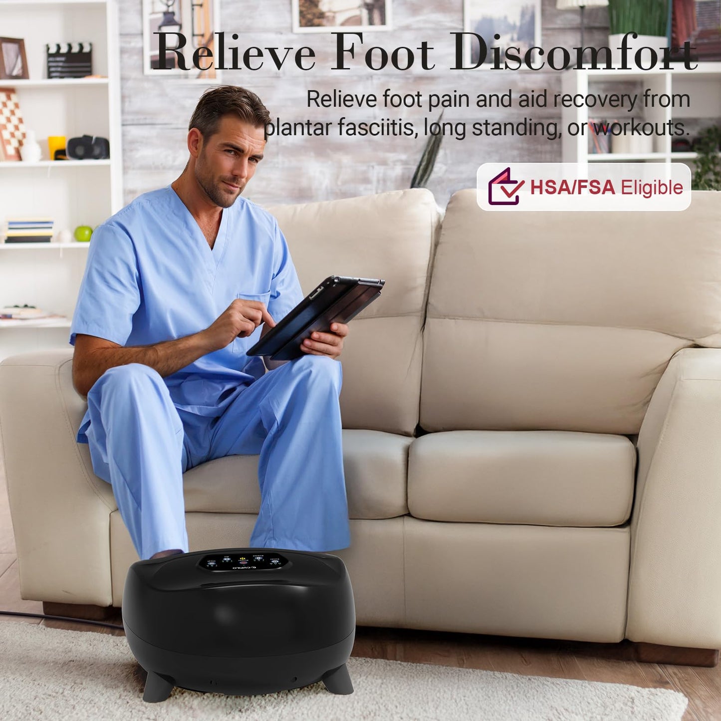 CuPiLo Foot Massager with Heat, FSA Eligible HSA Store Upgraded Full Foot Shiatsu Massage for Neuropathy, Remote Control Multi-Level Settings, Feet Massager for Plantar Fasciitis, Mothers Day Gifts