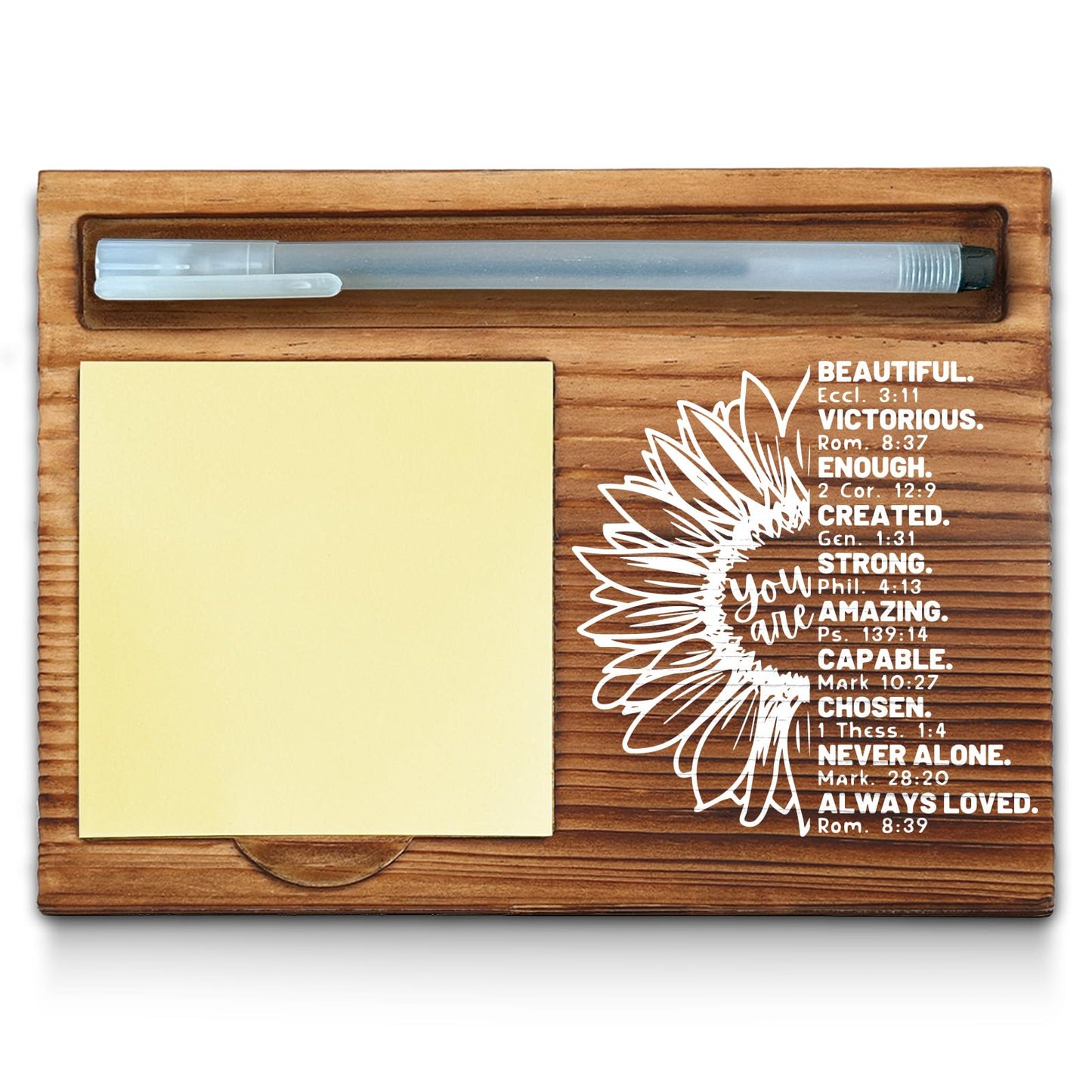 Christian Bible Verse Sticky Note Holder, Religious Note Holder, Christian Encouragement Inspirational Gifts for Women, Men, Coworkers, Friends, Self-Stick Note Pad Holders WPP21