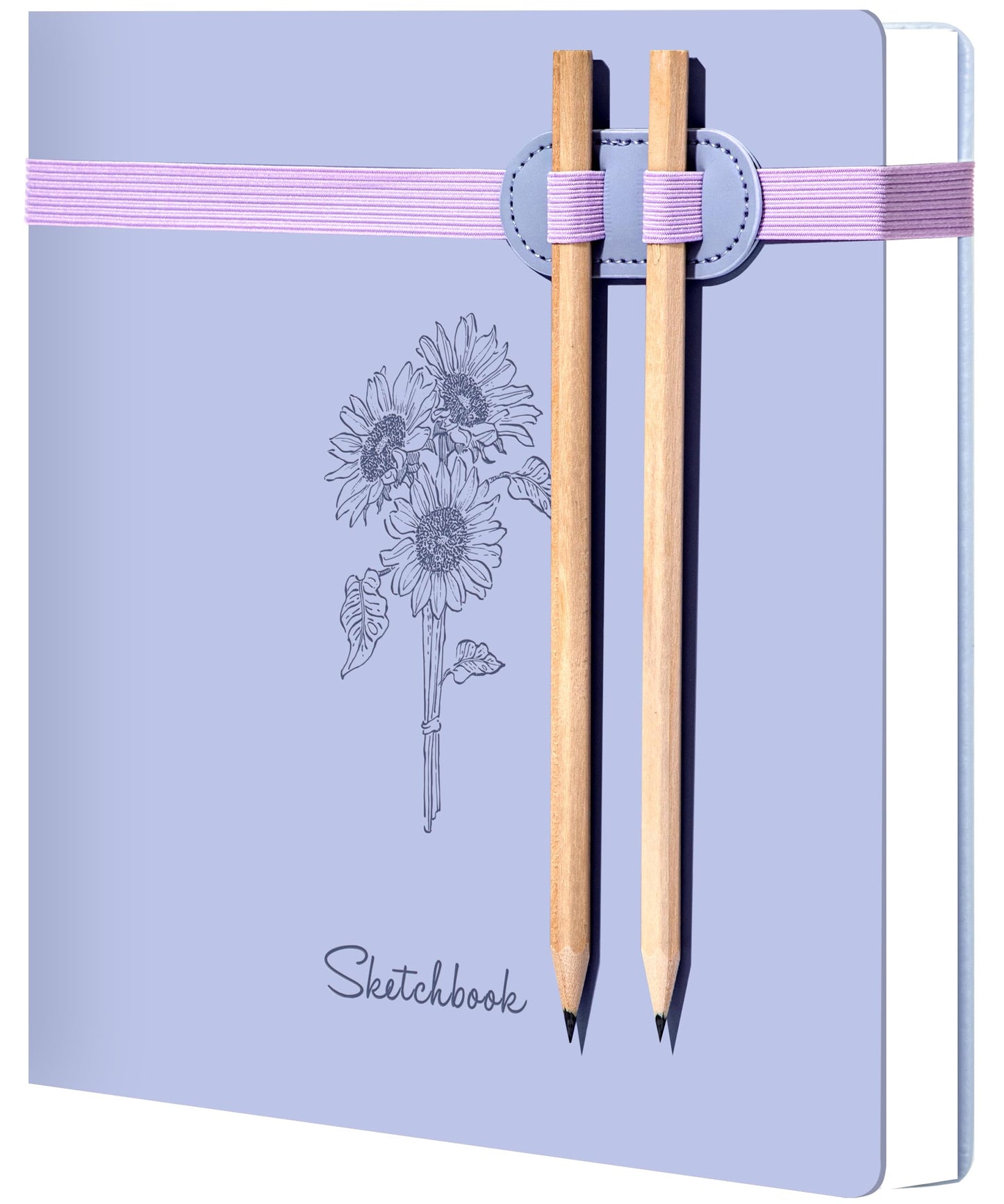 Yoment Hardcover Sketch Book, Sketchbook for Drawing with 2 Pencils, 150GSM Thick Paper, Square Art Sketch Book Drawing Paper Book 160 Pages Sketch Pad Journal for Women Adults,Gift Boxed,Purple