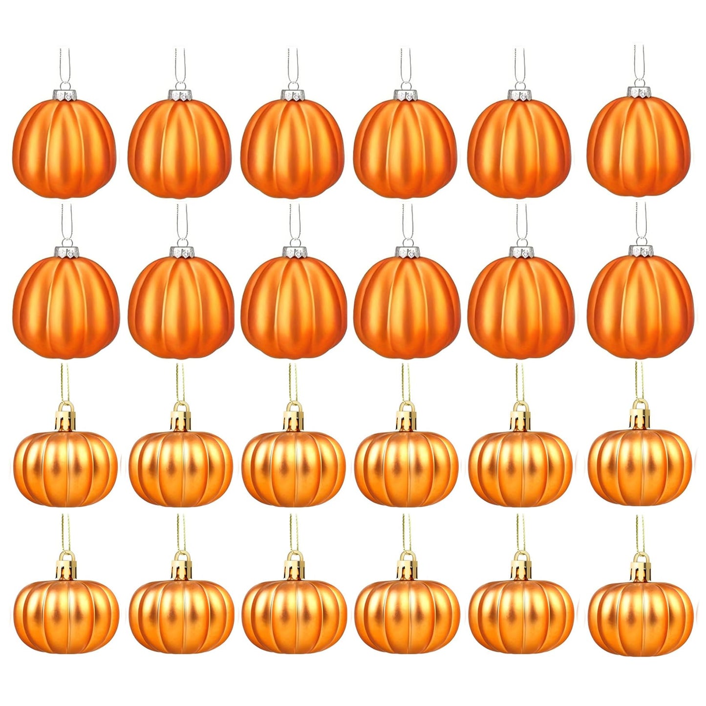Pinenjoy 24Pcs Orange Pumpkin Hanging Ornament 2 Inch Mini Pumpkin Ball Fall Harvest Decoration for DIY Crafts Thanksgiving Halloween Christmas Tree Autumn Party Table Home Decor