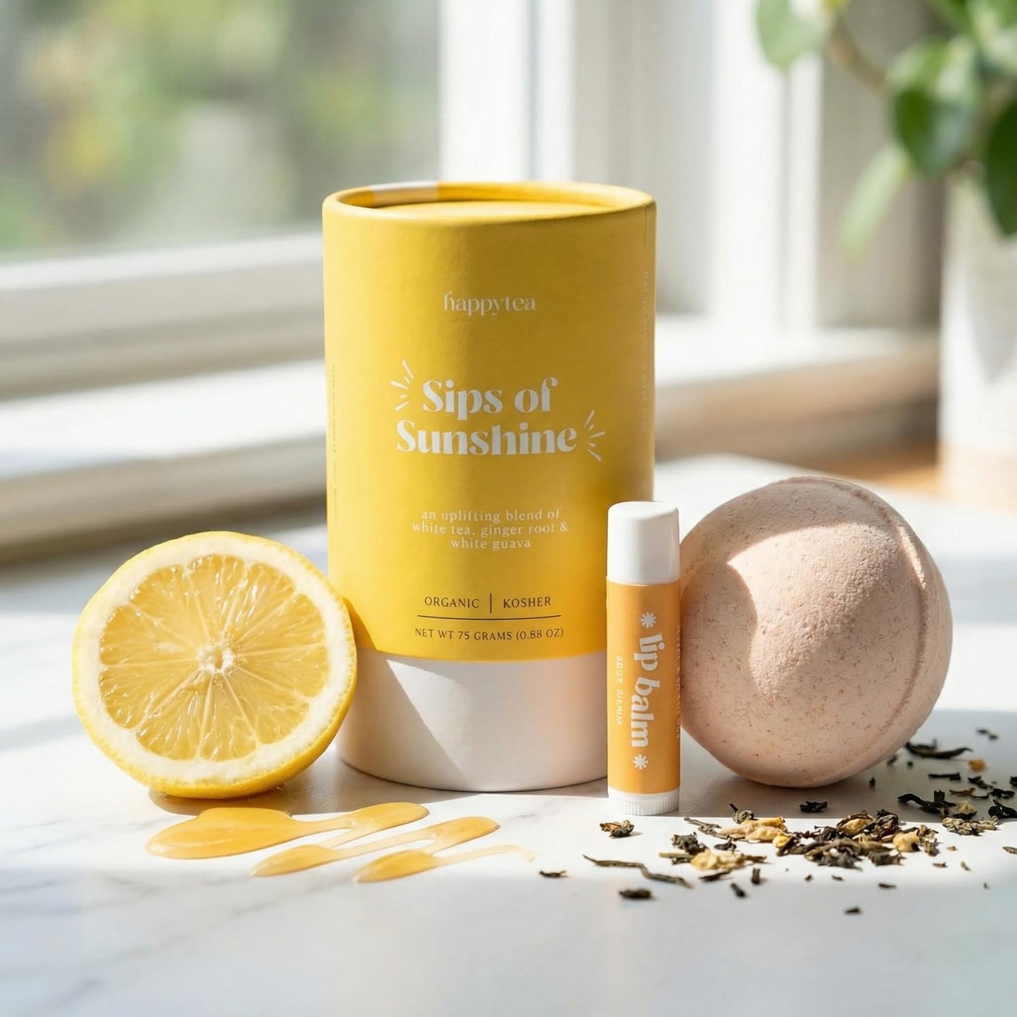 Unboxme Sunshine Spa Gift Basket for Women — Mother’s Day Gift Set with Tea, Mug, Bath Bomb & Socks | Self Care Package for Mom, Birthday, Get Well