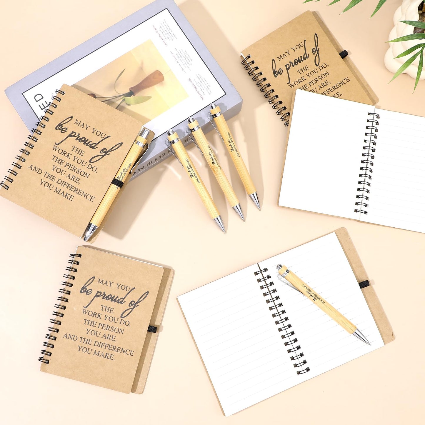 Kegeeei 32 Pcs Employee Appreciation Gifts Bulk - 16 Sets of Inspirational Spiral Notebooks with Motivational Pens, Thank You Gifts for Coworkers, Office Staff, Nurses, Team & Volunteers