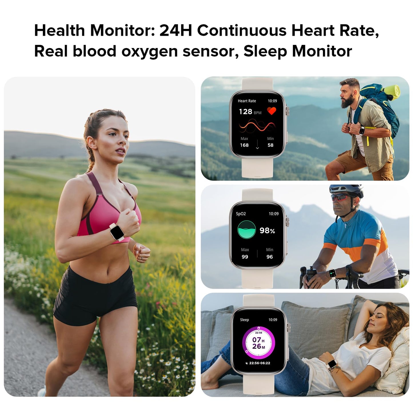 Smart Watches for Men Women, Make/Answer Calls, 2.01" HD Screen with 260+ Watch Faces, Heart Rate/SpO2/Sleep Monitor, 123 Sports Modes, Long Battery Life Fitness Watch Compatible with iPhone Android