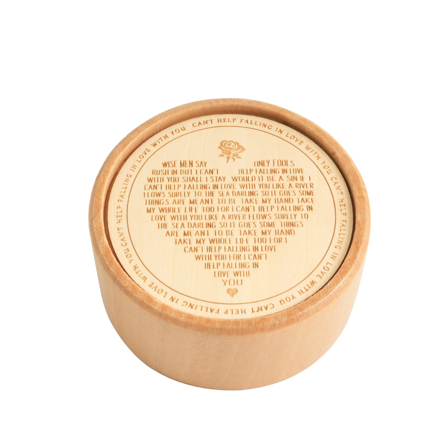 Noland Can't Help Falling in Love Wood Music Box,Engraved Wind Up Wooden Musical Boxes Gifts for Lovers,Girlfriend,Boyfriend,Wife,Husband,Wedding Anniversary Valentine Romantic Gift