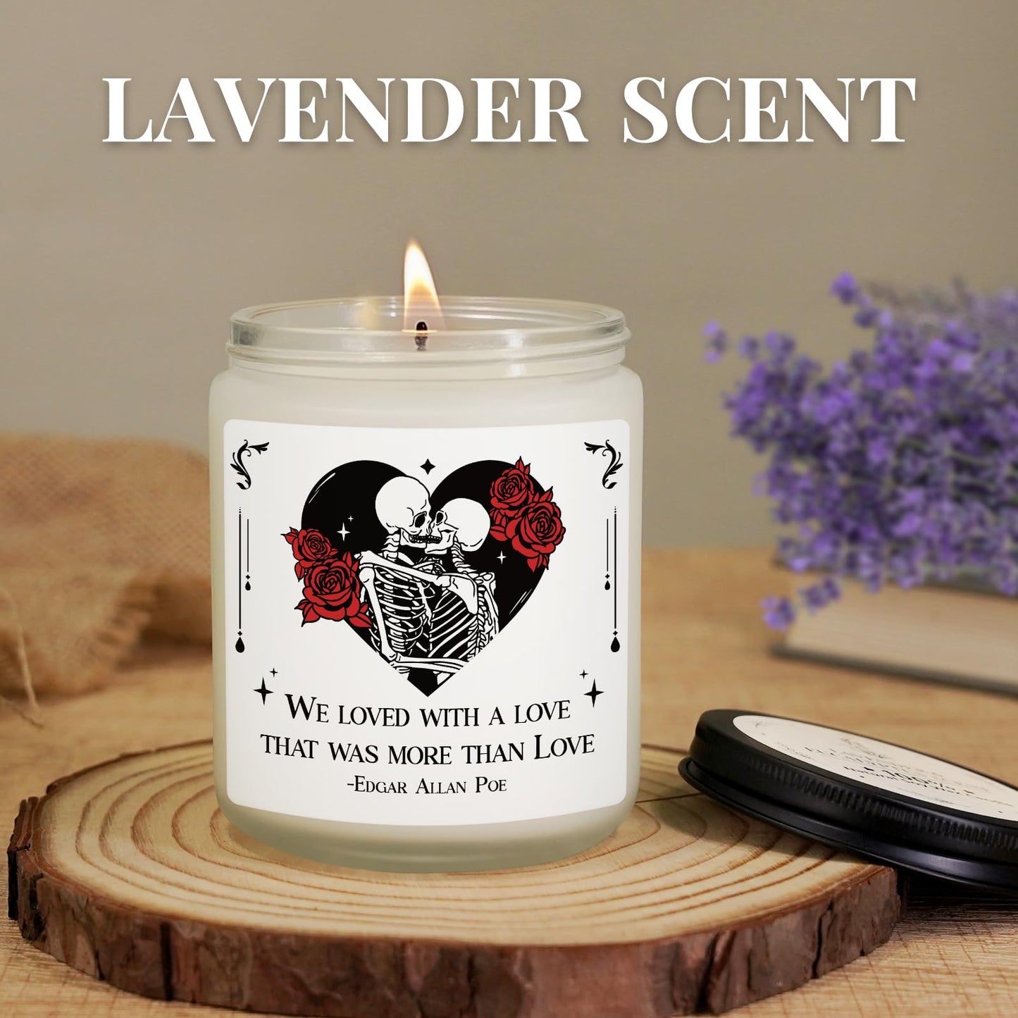 Gifts for Him Her, Anniversary Gothic Candle for Women Men, Birthday Gifts for Boyfriend Girlfriend, Christmas, Valentines Day, Bridal Shower, I Love You Gift for Couple, Wife, Husband - Lavender