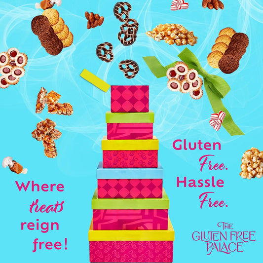 Gluten Free Palace Gift Basket Tower – Premium Gift Basket for Mother's Day – 6‑Tier Elegant Gluten Free Cookie Treat Tower for Families – Gourmet Kosher Gift Tower for Mom, Adults, Corporate, & Friends.