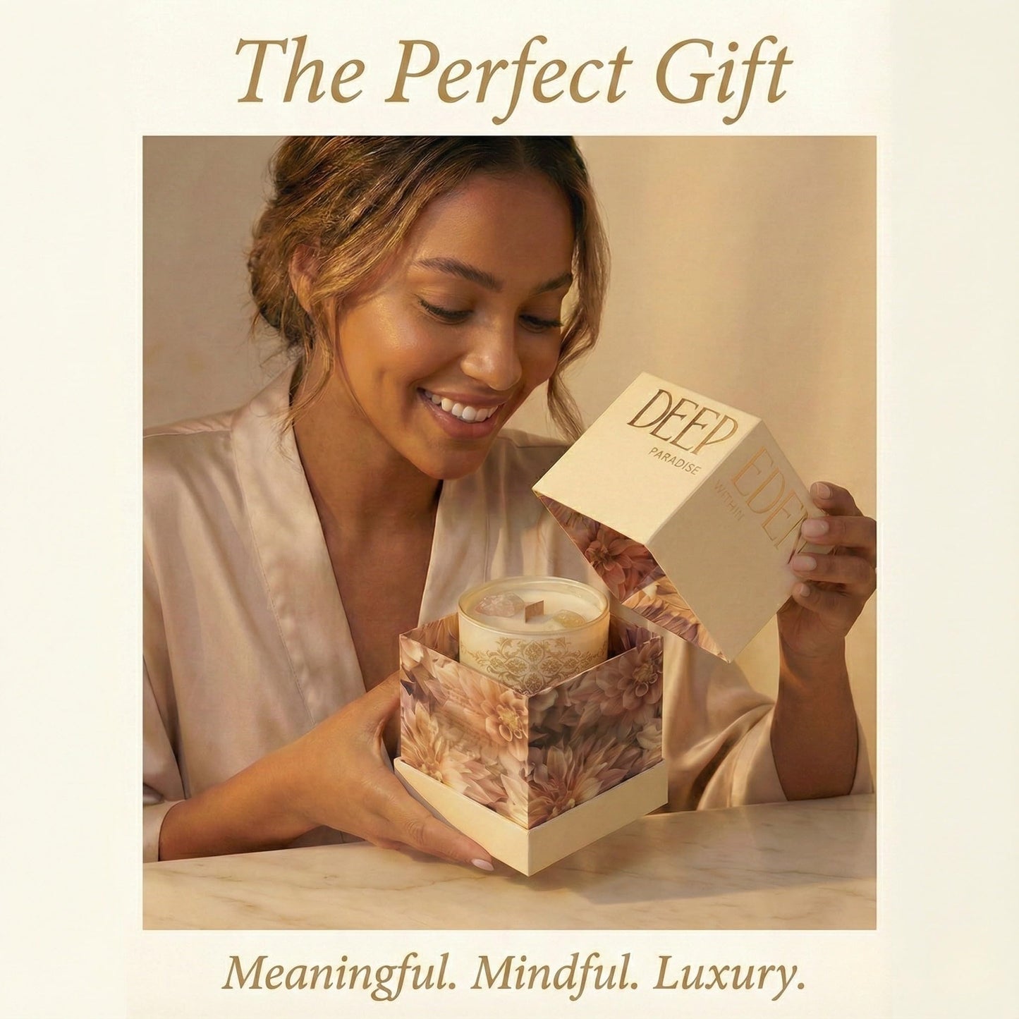 Healing Crystal Candle Gift for Women - Vanilla Cashmere Luxury Soy Candle with Crystals - Rose Quartz & Citrine - Gift-Ready Aromatherapy Candle for Stress Relief, Meditation & Manifestation