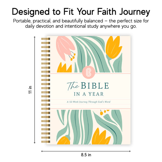 Official Spiral Bible® The Bible in a Year | 52 Week Guided Bible Study & Daily Reading Plan | Spiritual Companion & Journal for Adults & Teens | 8.5" x 11" Notebook