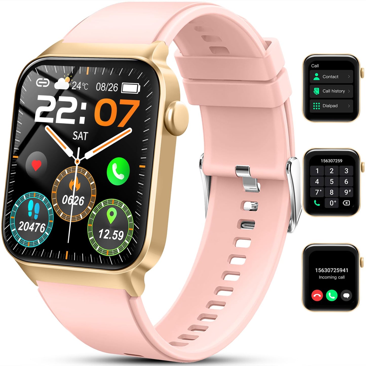 Smart Watch for Men Women(Answer/Make Call), 1.85" Smartwatch 113 Sports Modes Fitness Tracker with Heart Rate Sleep Blood Oxygen Monitor Pedometer, IP68 Waterproof Fitness Watch for Android iOS[2024]