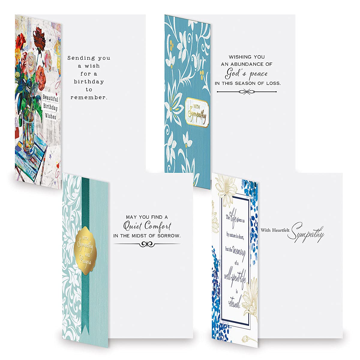 Current Faith Assorted Cards with Envelopes All Occasion - 20 Pack, Large 5" x 7" Christian Cards with Sentiments, Variety of Get Well, Sympathy, Birthday, Anniversary & Thinking of You