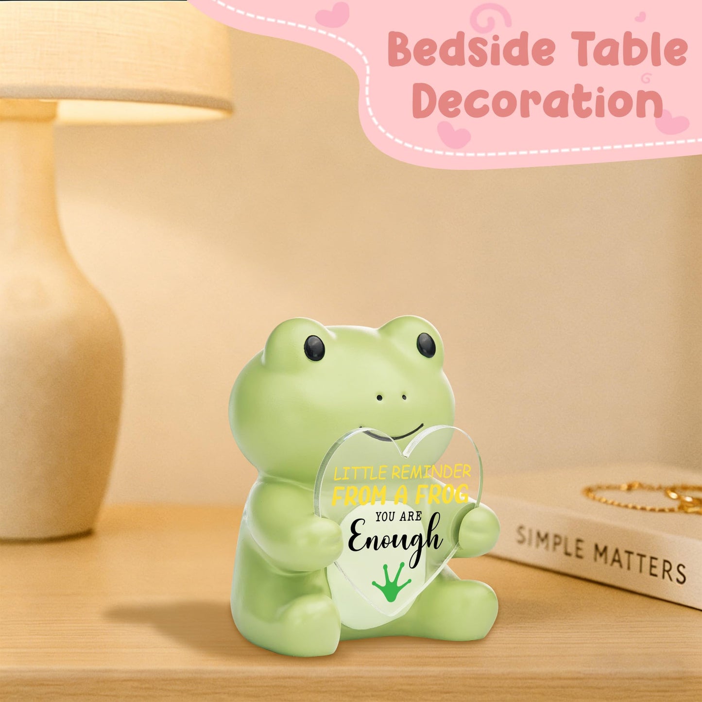FTONENI Frog Figurine Encouragement Gift for Coworker Teacher Nurse Friend, You are Enough Positive Desk Decor, Appreciation Thank You Graduation Birthday Gift - FDF792