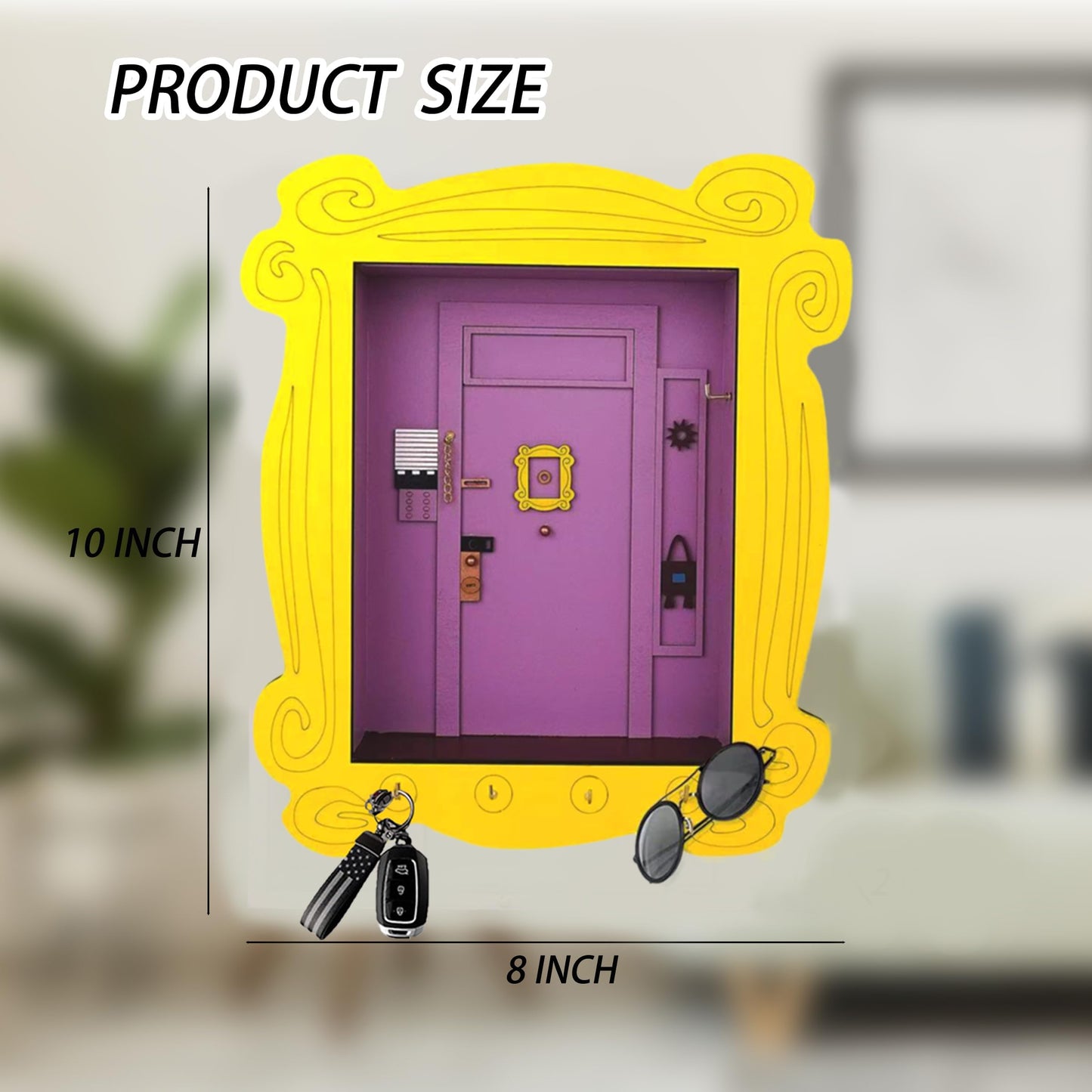 TINVSKQQKJ Friends TV Show Merchandise Key Holder for Wall, Entryway, Bathroom, Funny Tv Show Lover for Living Room and Office