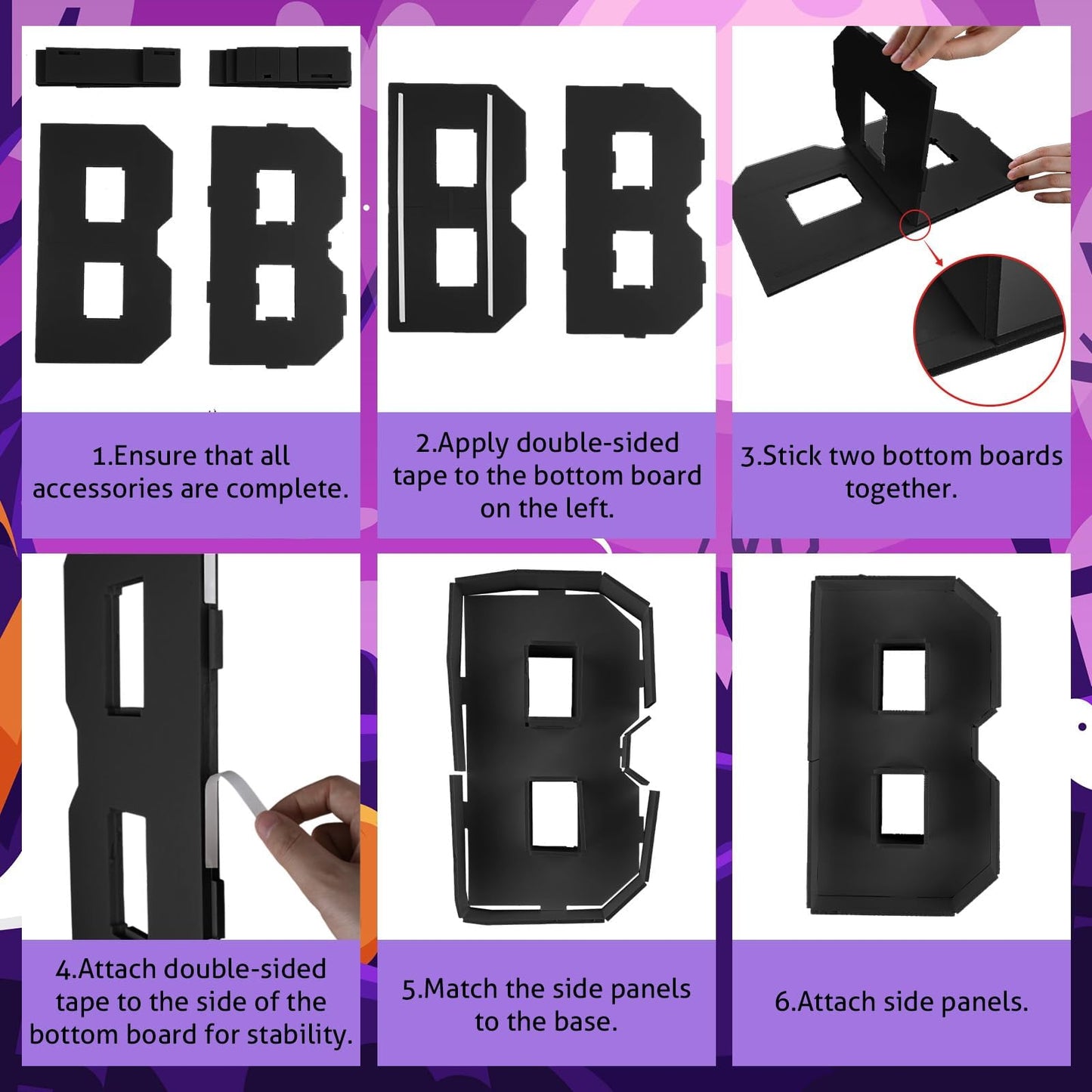 BOO Cardboard Letters for Halloween Party Decorations, 13.7 Inch Charcuterie Letters Fillable Black Paper Mache Letter Trays for Chocolate Candy Food Display Letter Box for Halloween Party Decorations