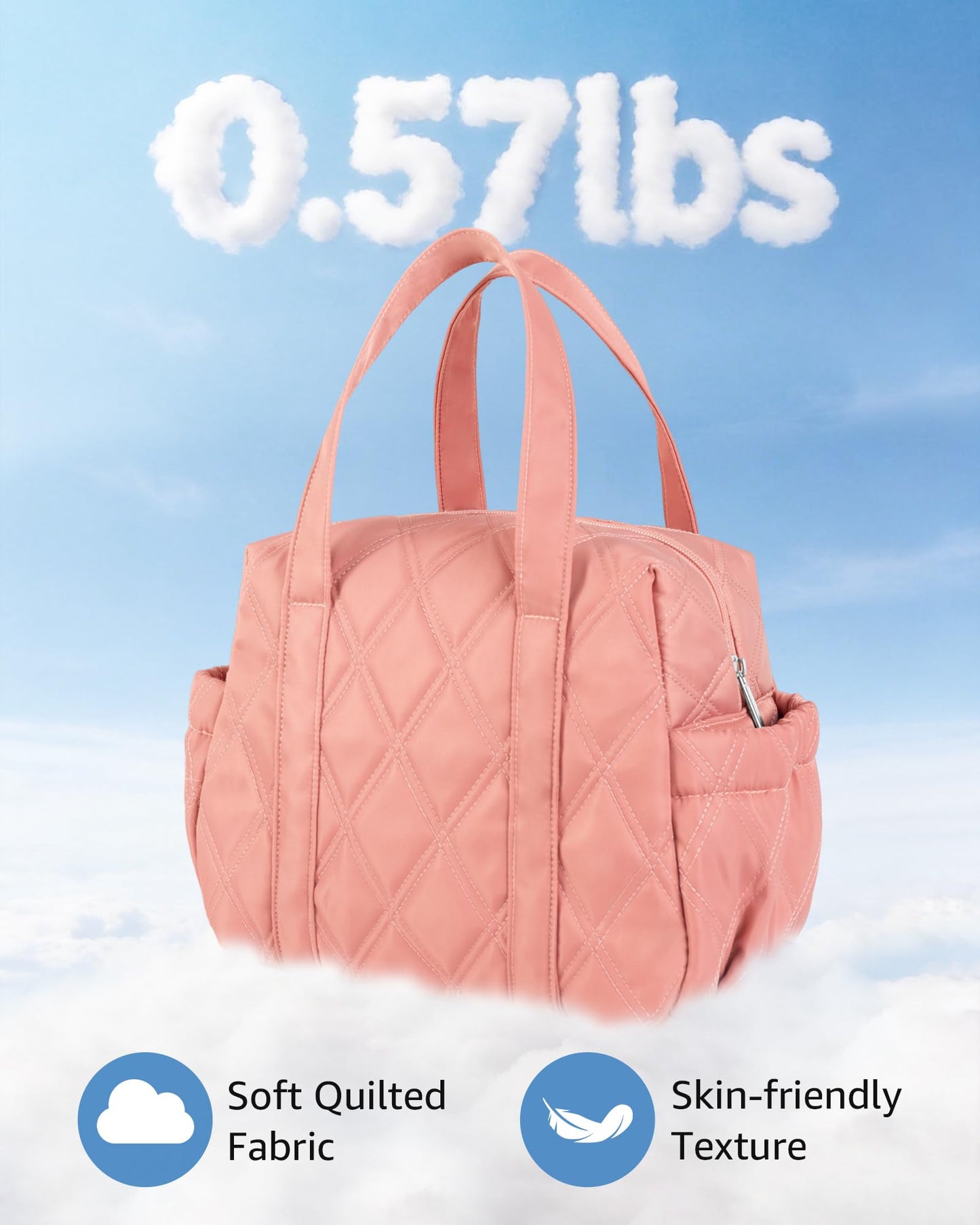 Easozoom Quilted Puffer Lunch Bag for Women, Leakproof Lunch Box for Adult Girls, Large Capacity Reusable Lunch Box for Work School Picnic Travel (Dark Pink)