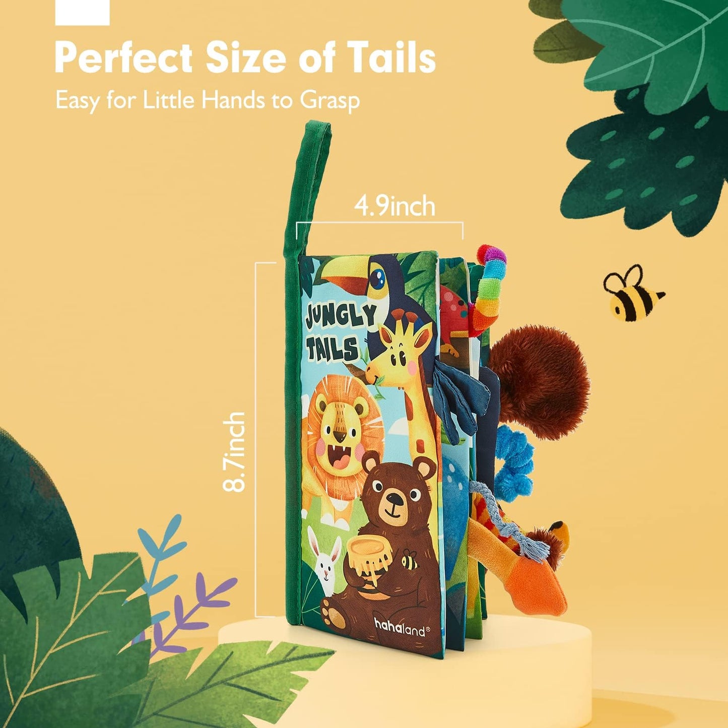hahaland Baby Books 0-6 Months,Infant Tummy Time Toy Sensory Toys 6 to 12 Months Touch Feel Book Travel Toy Gifts for Boy Girl 0-3 Month Baby Shower Birthday Easter Basket Stuffers (Single)