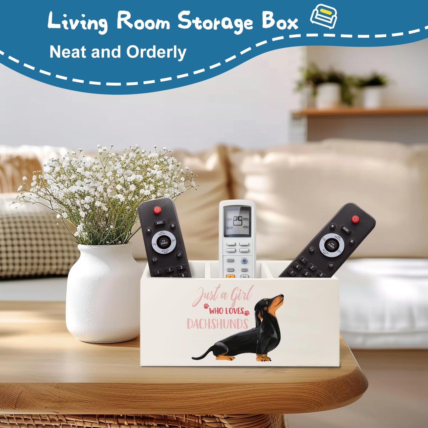 OHDCE Funny Dachshund Pen Pencil Holder Organizer for Desk Accessories,Dachshund Lover Gifts for Women Girls Wooden Pen Pencil Holder for Office Desk Accessories