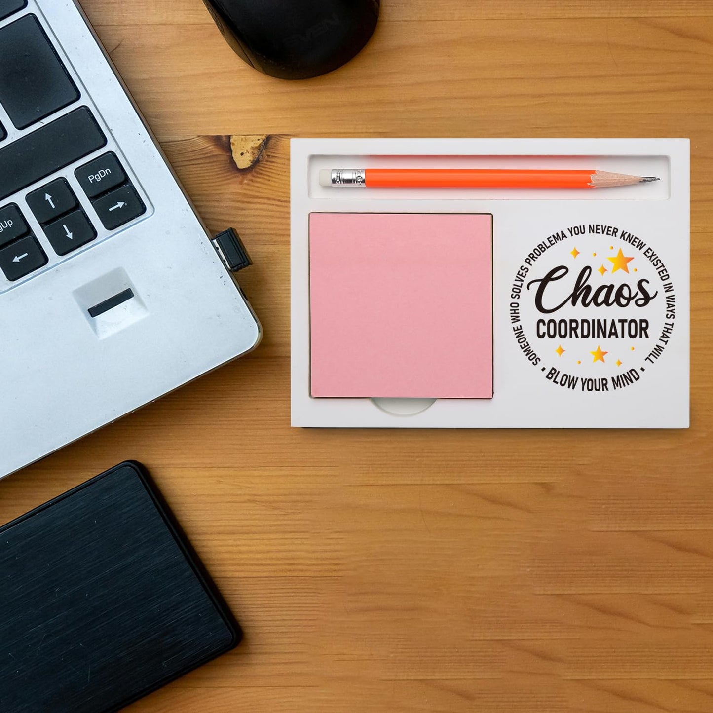 Chaos Coordinator Gifts Funny Inspirational Desk Organizer for Administrative Assistants Teachers Moms – Appreciation Birthday Farewell, Office Humor Desk White Note Pad Holder XBCT6