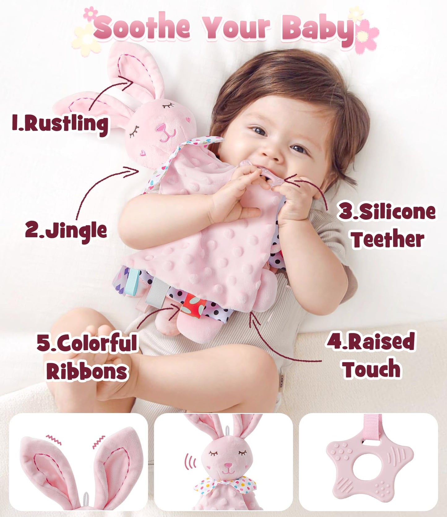 Golray Baby Shower Gifts for Girls, Baby Girl Gifts Baskets with Rattle, Blanket/Bodysuit Set, New Born Essential Stuff, Gender Reveal Ideas Infant New Born Baby Girls Gift Basket