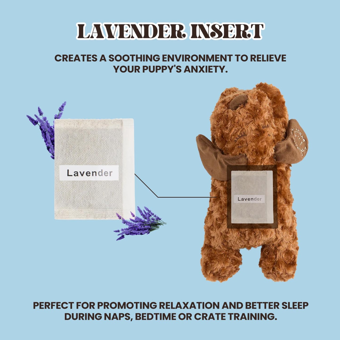 calming buddy - Little Buddy Kit - Puppy Hearbeat Toy for Small Puppy, Anxiety Relief with Reusable Heat Pack and Lavender, Sleep Aid for Dogs, Plush Comfort Toy, Includes Blanket & Squeaky Toy