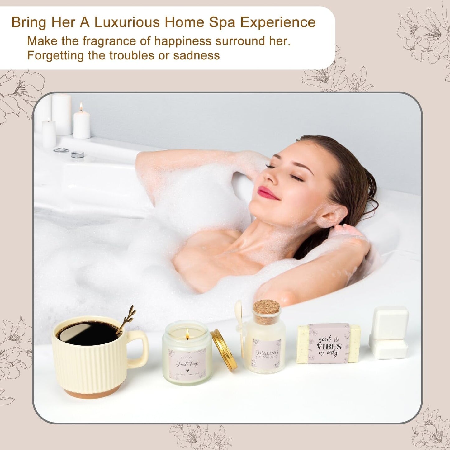 Mothers Day Thinking of You Gift Basket for Mom, Self Care Get Well Soon Birthday Gifts for Women, Relaxing Spa Gifts Basket Sick Care Package for Women, Relaxation Get Well Gift After Surgery