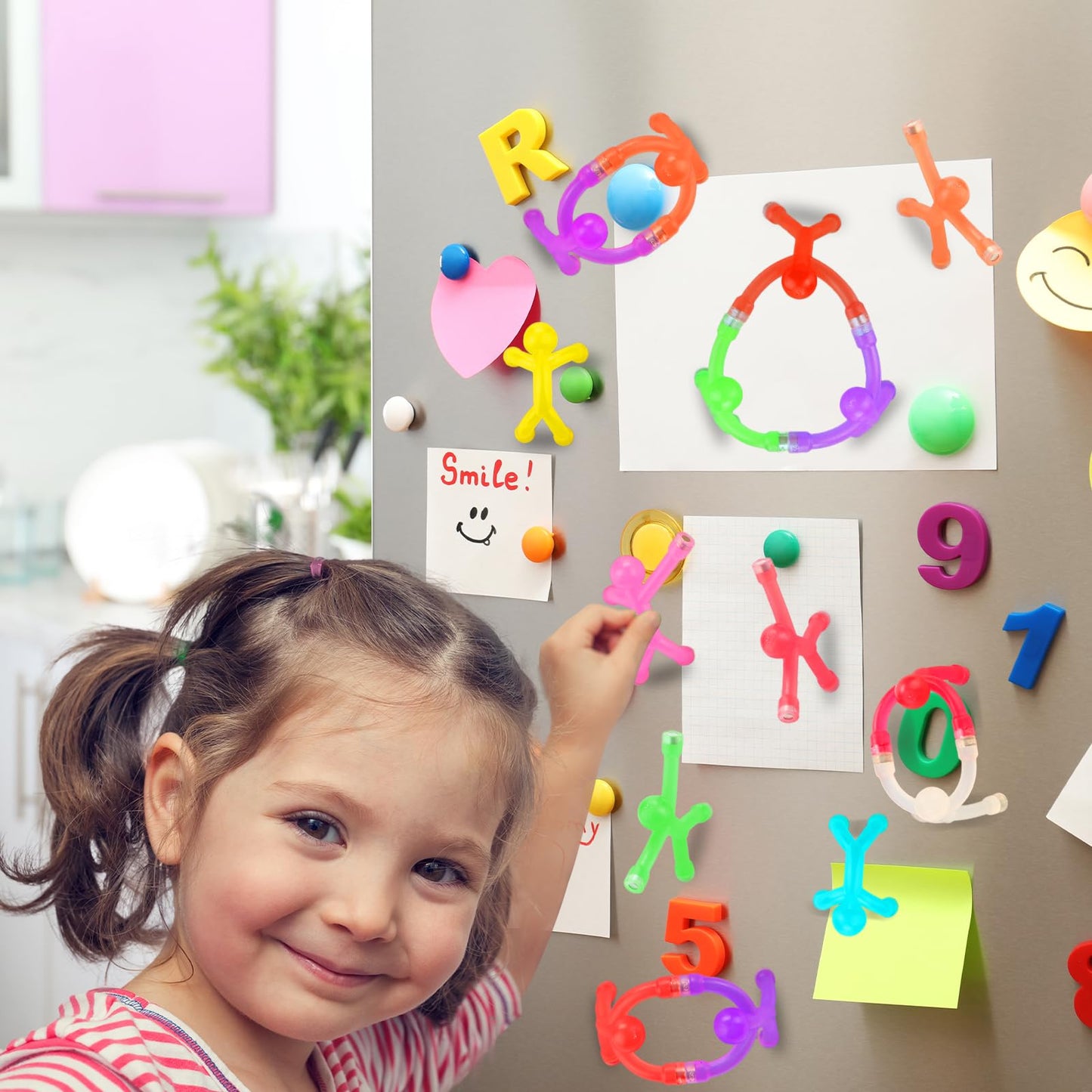 YOTNUS 24pcs Travel Magnetic Toys for Kids Toddlers: Portable & Durable for Airplane Road Trip Car Travel Games, Magnetic-People-Magnet-Men, Creativity & Educational, Fidget Toys for Classroom Office