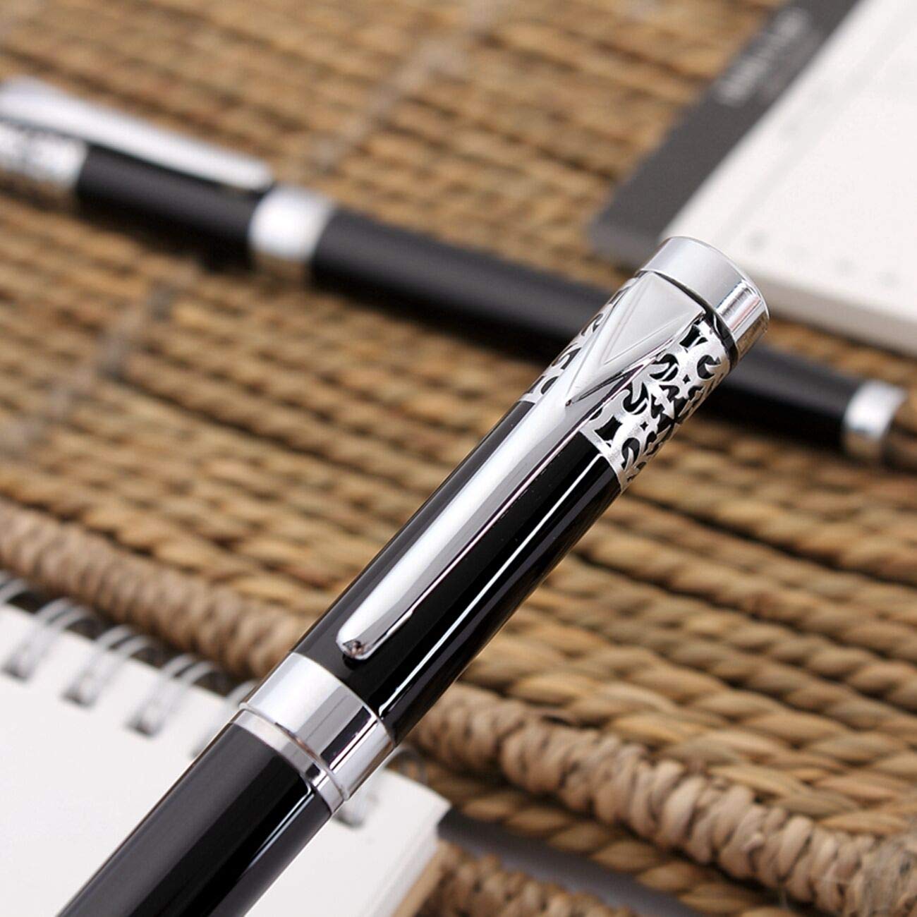iMeaniy Nice Pen in Gift Box Fancy Ballpoint Pen Writing set for Signature Executive Journal,Luxury Pen for Graduation Birthday Gifts,Black Gel Ink 0.7mm refills