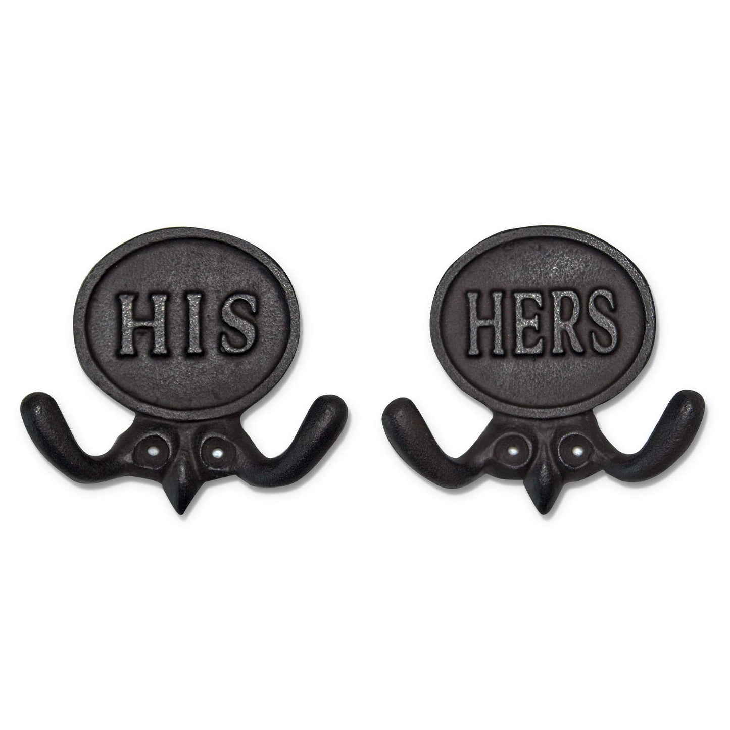 Wallcharmers Set of 2 His and Hers Towel Hooks for Bathrooms, Mr & Mrs. Farmhouse and Rustic Bathroom Hooks for Towels, Bronze