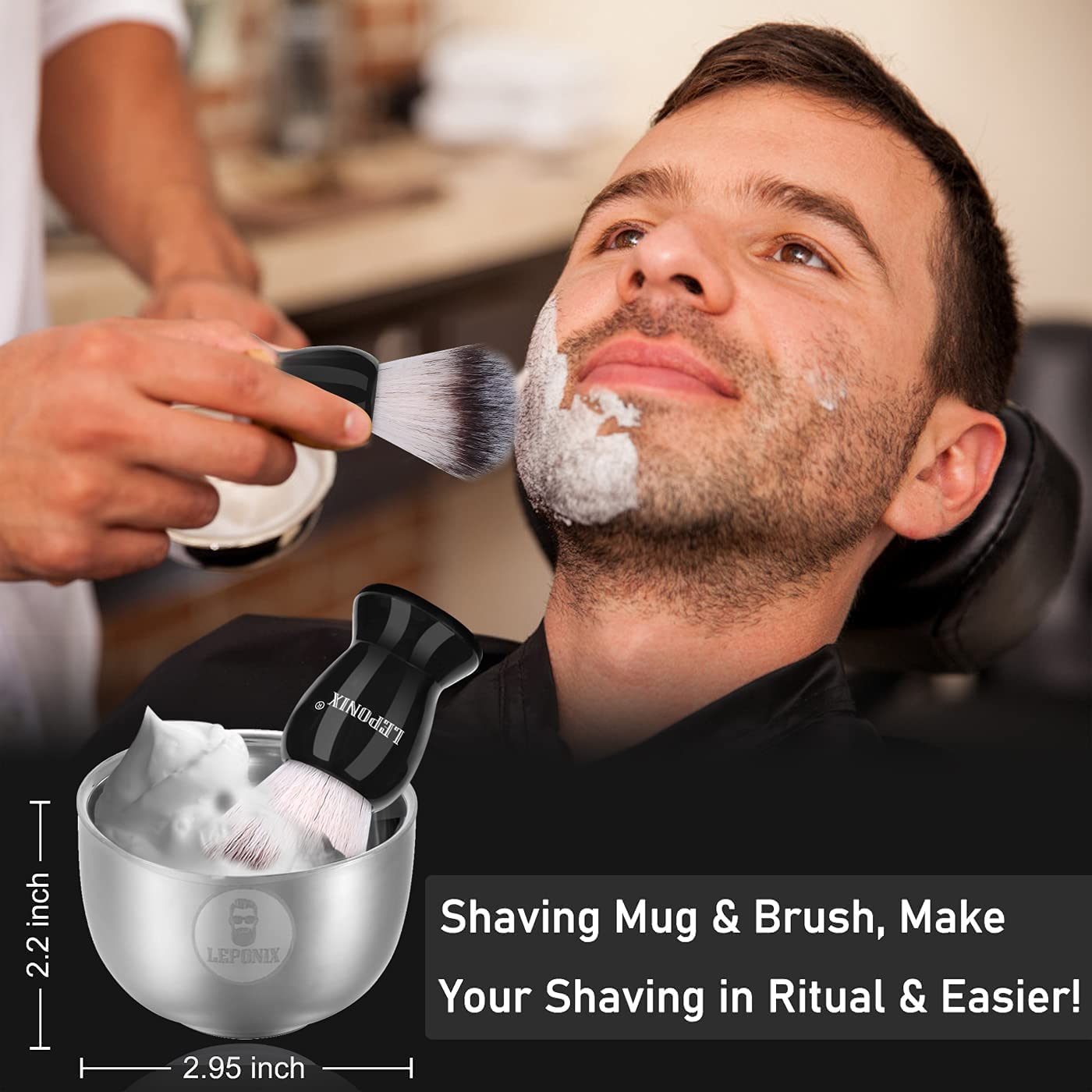 Shaving Kit for Men - The Ultimate Secret Santa Gift Set, Includes Safety Razor, Sandalwood Shaving Cream, Aftershave, Pre Shave Oil, Brush, Bowl & Apron Bib - Unique Gifts Set for Him Husband Dad