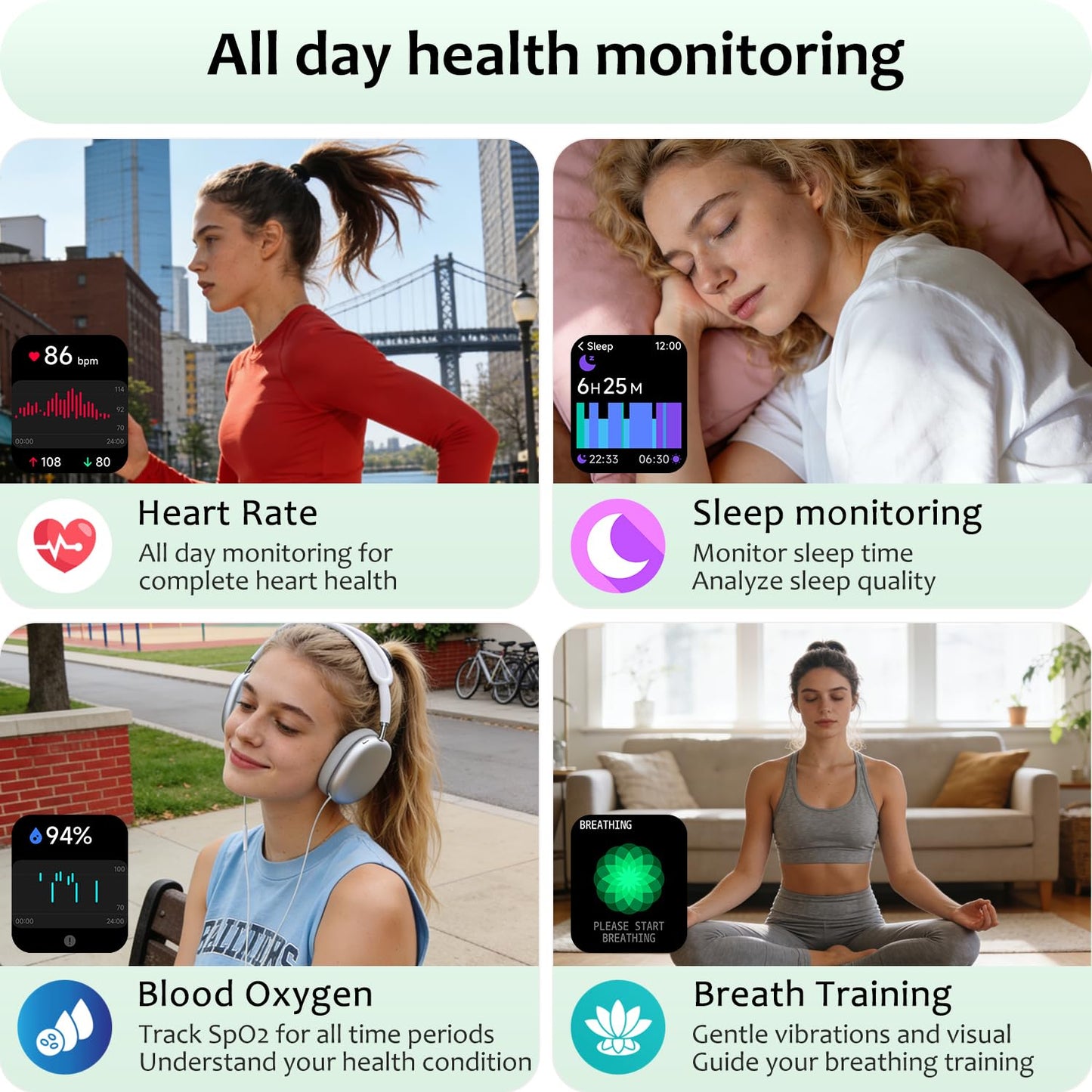 Smart Watch (Answer/Make Call) for iPhone&Android, 1.83" Smartwatches with Sleep Monitor Heart Rate Activity Tracking, IP68 Waterproof, Fitness Tracker 100+Sport, Reloj Inteligente 30 Day+Battery Life