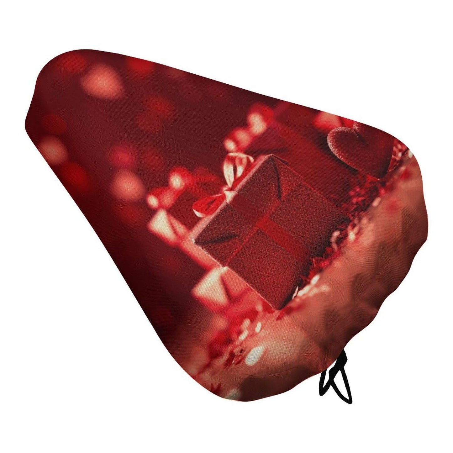 KHAUERBC Red Gift Box Bike Seat Cover with Drawstring Mountain,Bike Seat Rain Cover- Waterproof Sun Dust,Bike Seat Cushion Covers Fits Multiple Bicycles and E-Bikes for Women & Men