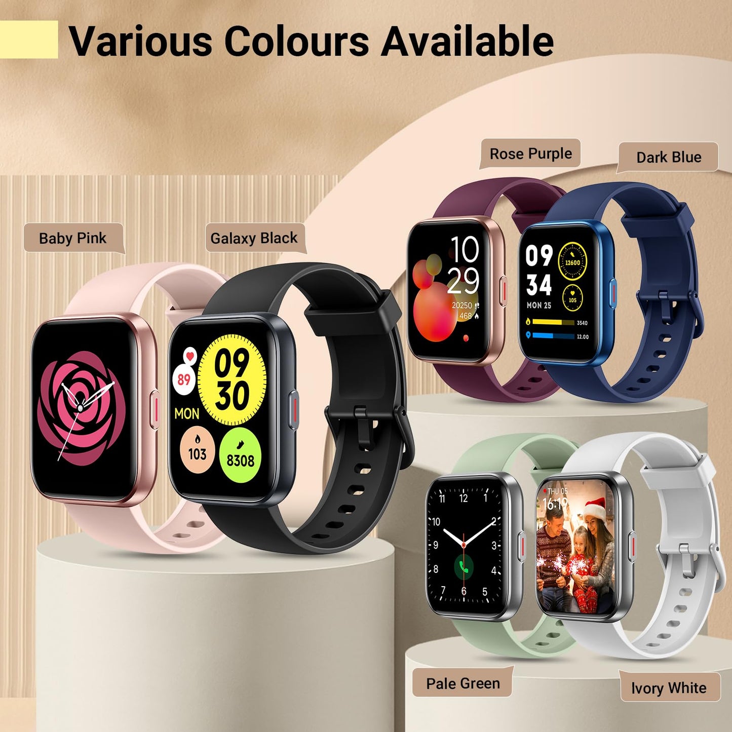 Smartwatch for Women/Men, Compatible with Android & iPhone, 1.8'' Fitness Tracker Watch with Alexa, Call & Notification Alerts, Heart Rate & Sleep Monitor, 120 Sports Modes, Waterproof Smart Watch