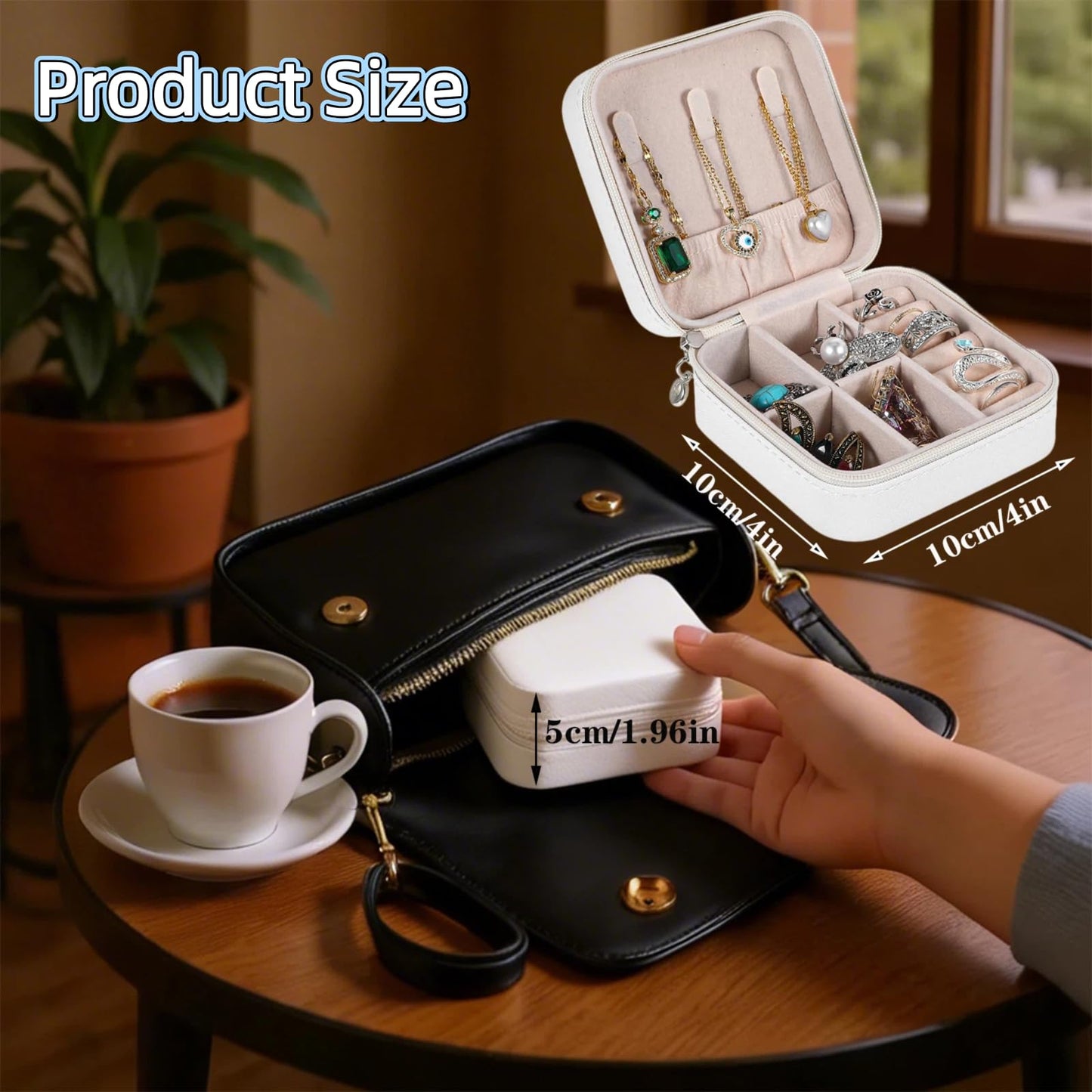 Ntwoiee Travel Jewelry Case Bridesmaid Gifts Box,10 Pack Small Jewelry Box Mini Jewelry Organizer,PU Leather Portable Earring Storage Box for Women Girls Bridesmaid Proposal Gifts（white）