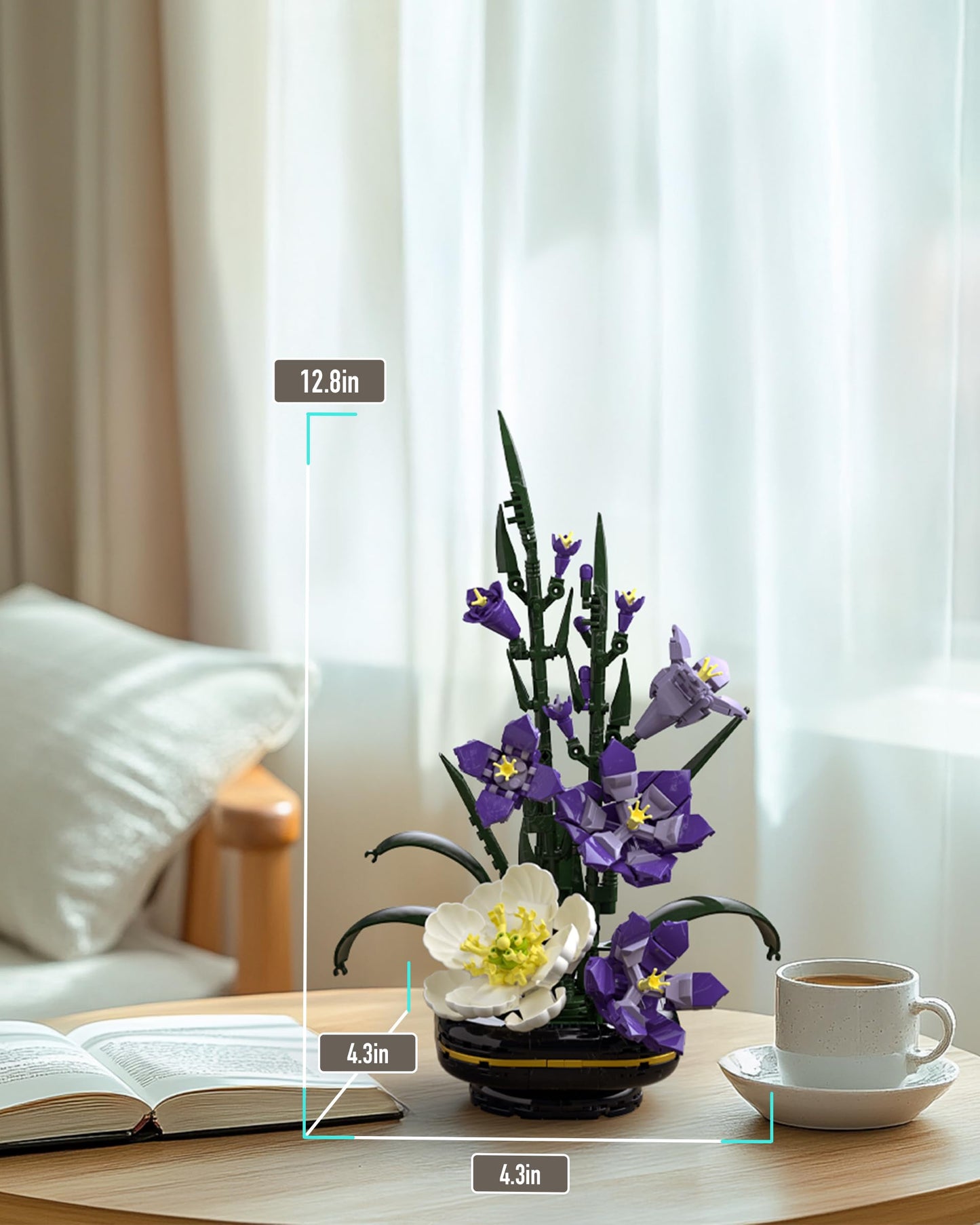 Nifeliz Gladiolus Flower Building Set, Botanical Flower Model Toy for Adults, Home and Office Table Décor, Nature-Inspired Gift for Plant Lovers (478 PCS, NF10332)