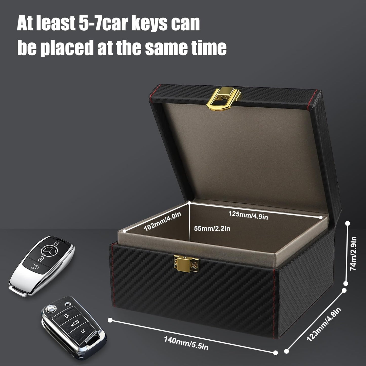 Diyife Faraday Box, [Carbon Fiber Texture] RFID Box for Car Keys, Key Fob Protector, Signal Blocker for Keyless Fob, Large Car Key Signal Blocker Cage, Signal Blocking Box for Car Keys Phones